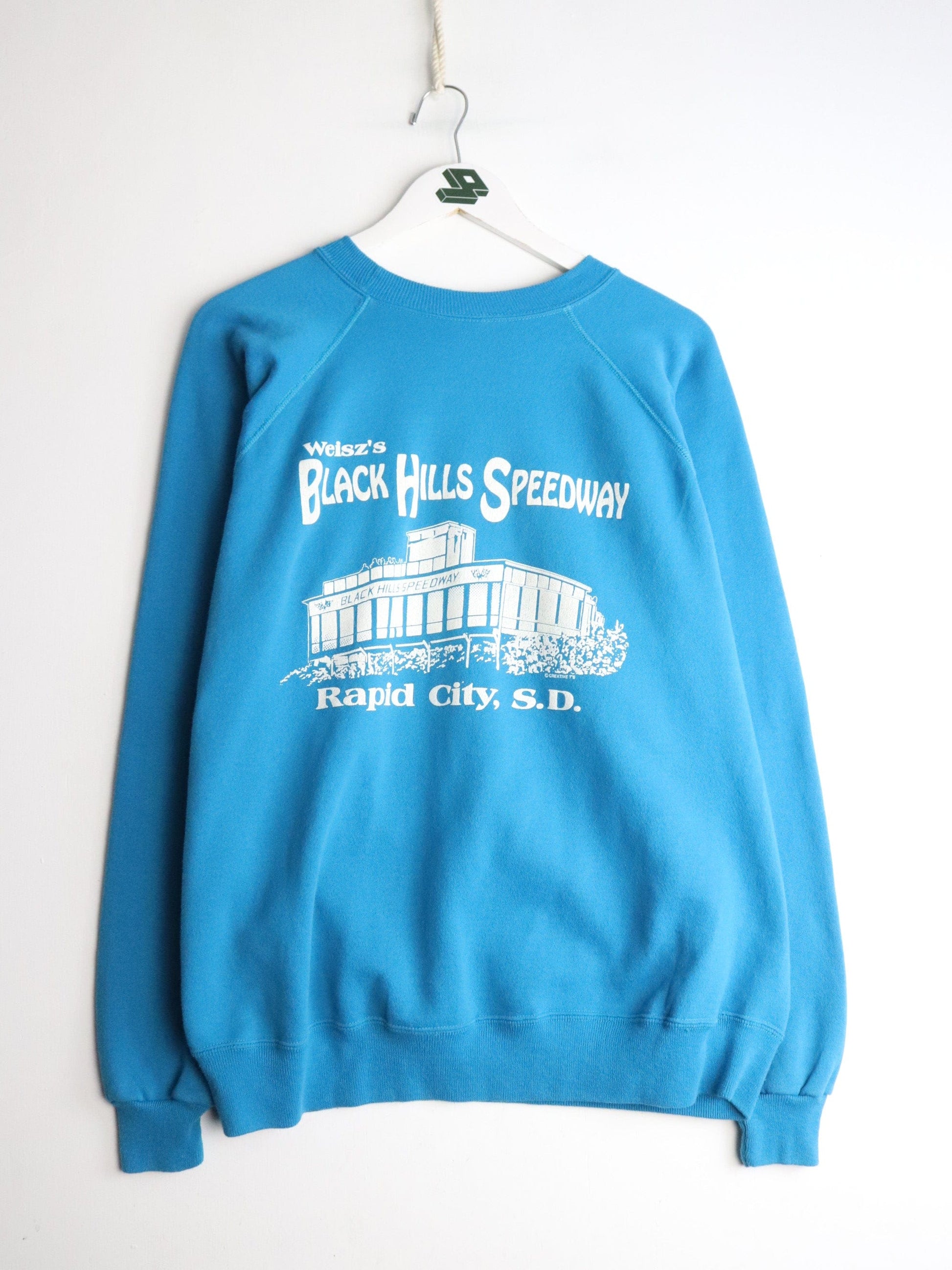 Vintage Black Hills Speedway Sweatshirt Mens Large Blue from propervintagecanada