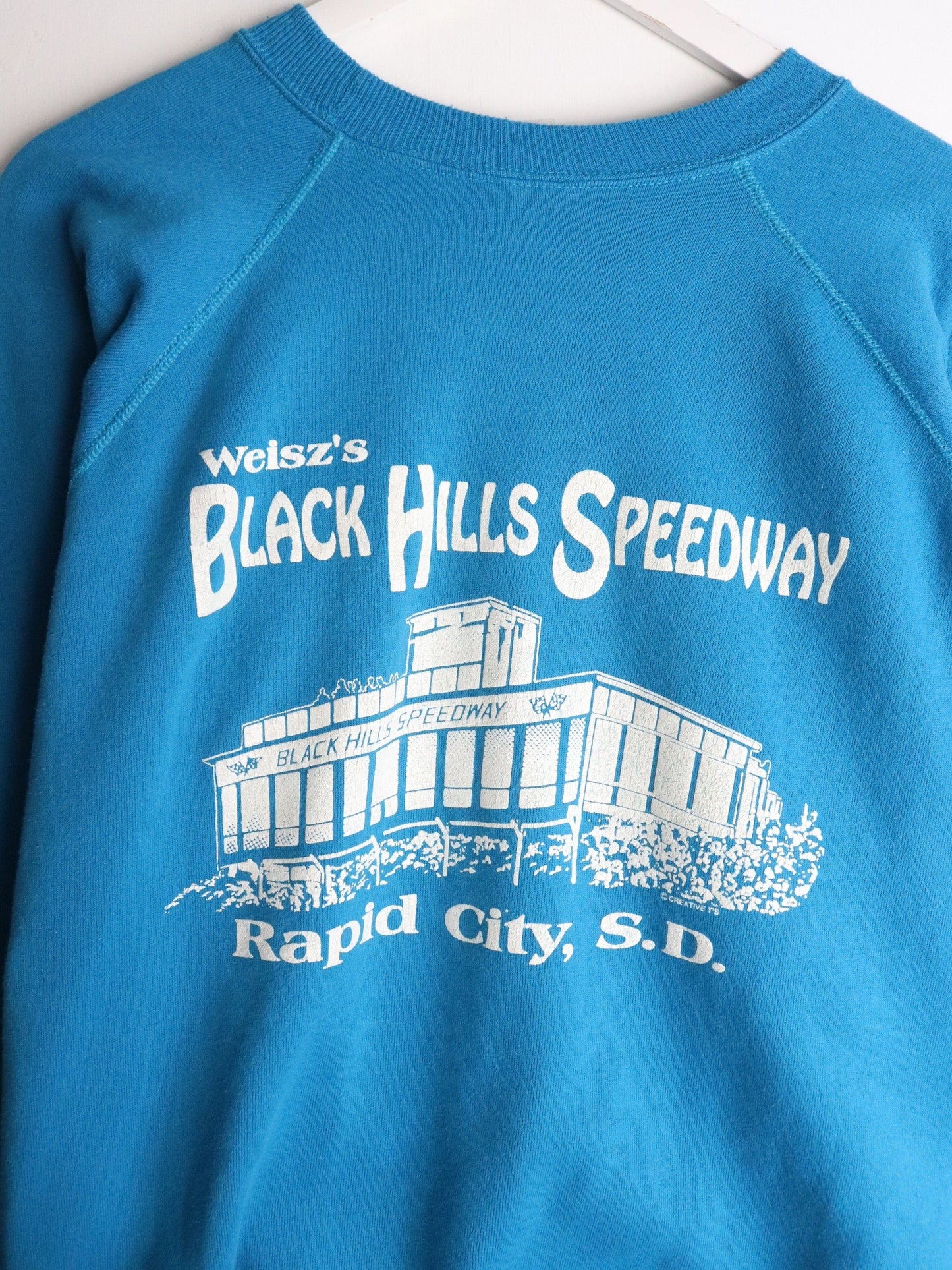 Vintage Black Hills Speedway Sweatshirt Mens Large Blue from propervintagecanada