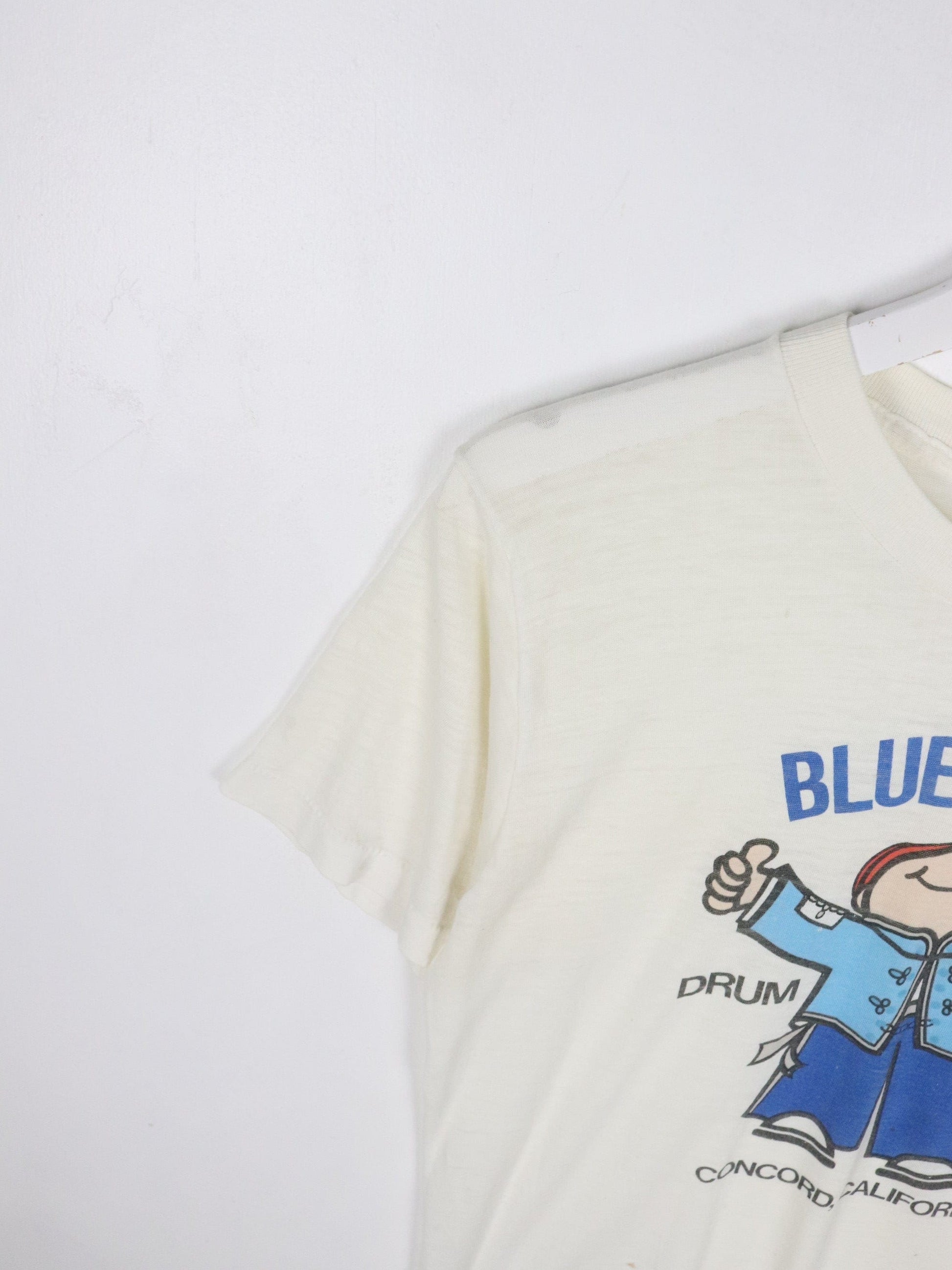 Vintage Blue Devils Drum Bugle T Shirt Mens Medium White