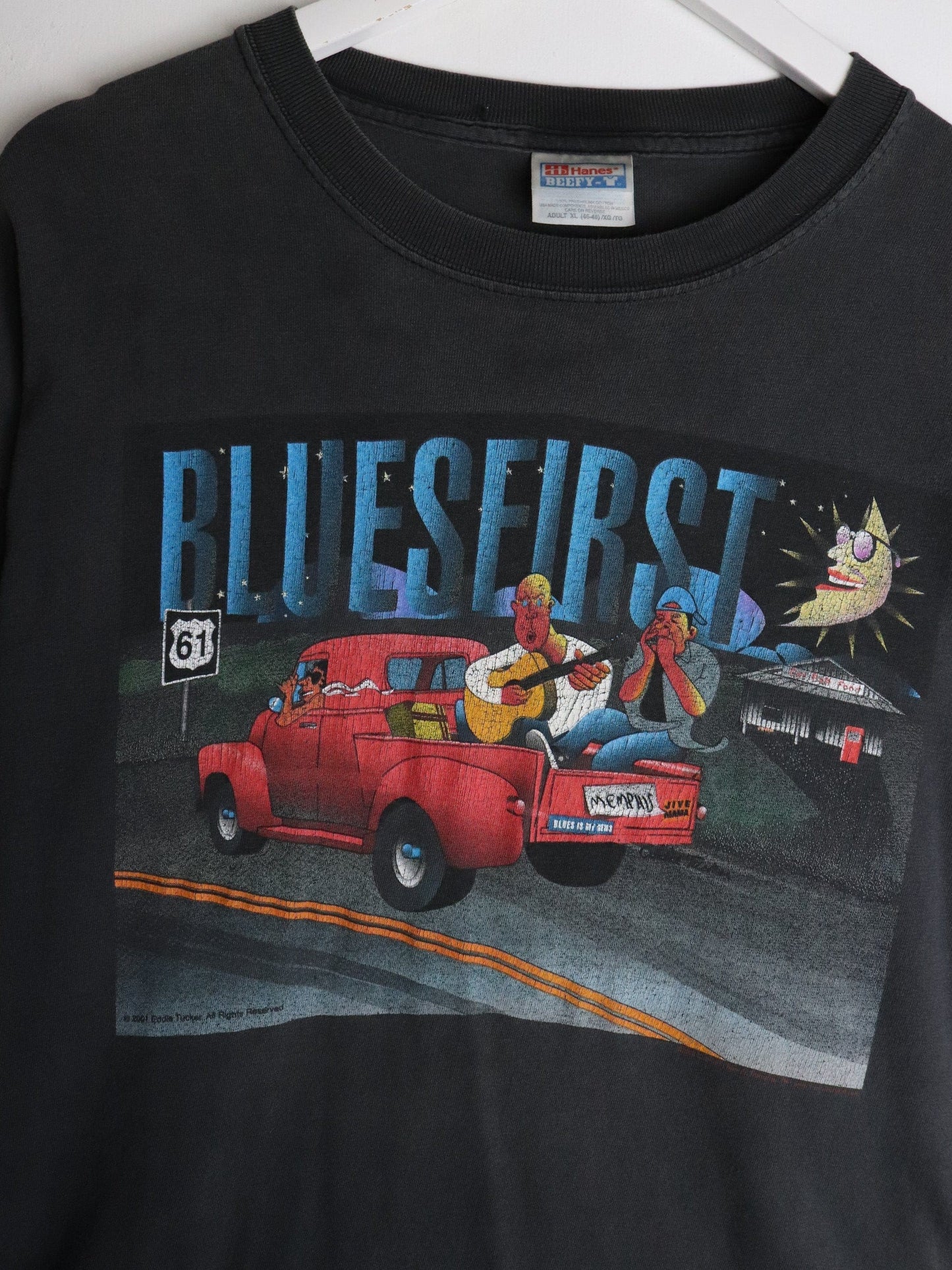 Vintage Bluesfirst T Shirt Mens XL Black from propervintagecanada
