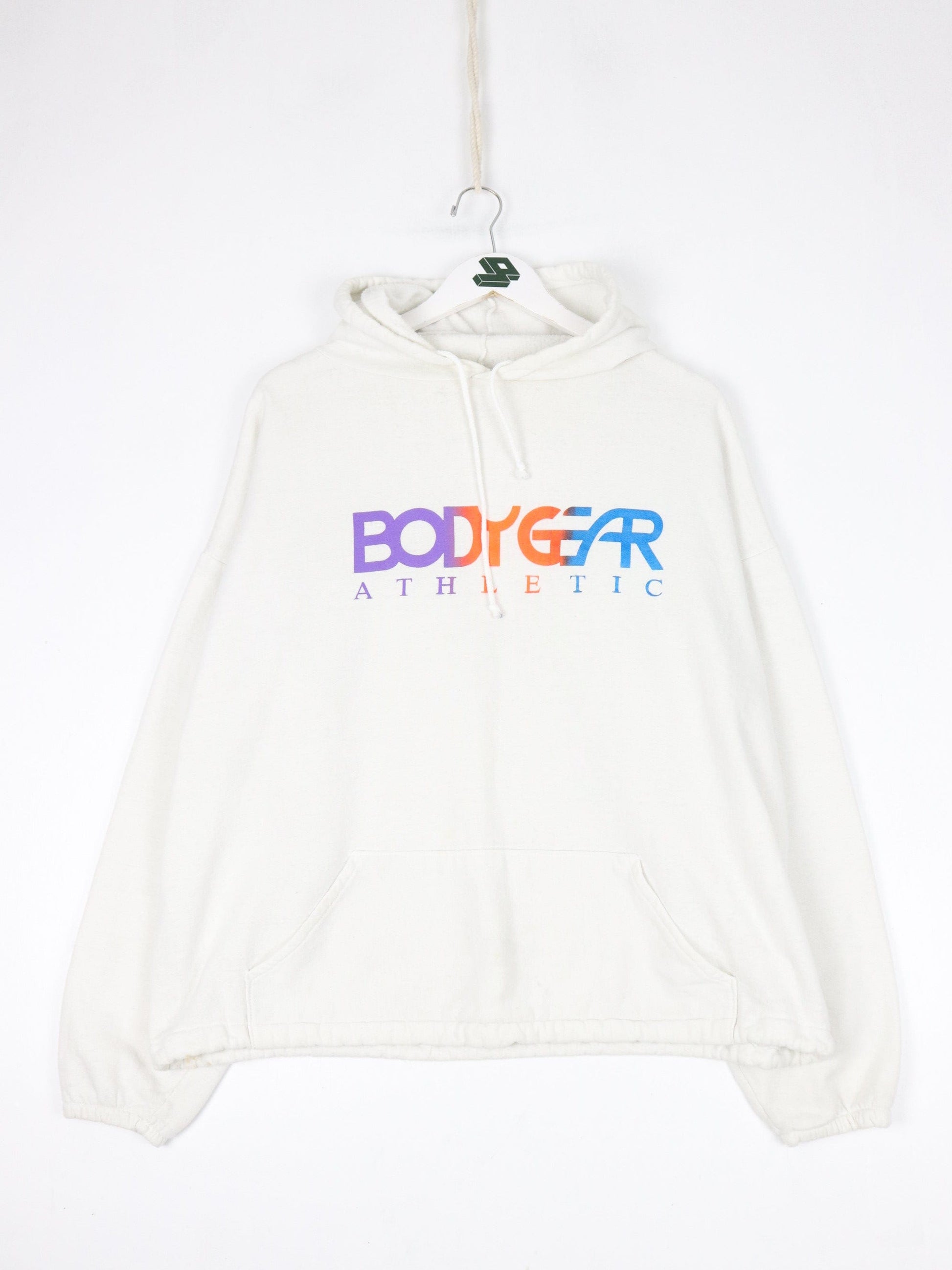 Vintage Bodygear Athletic Sweatshirt Mens Medium White Hoodie