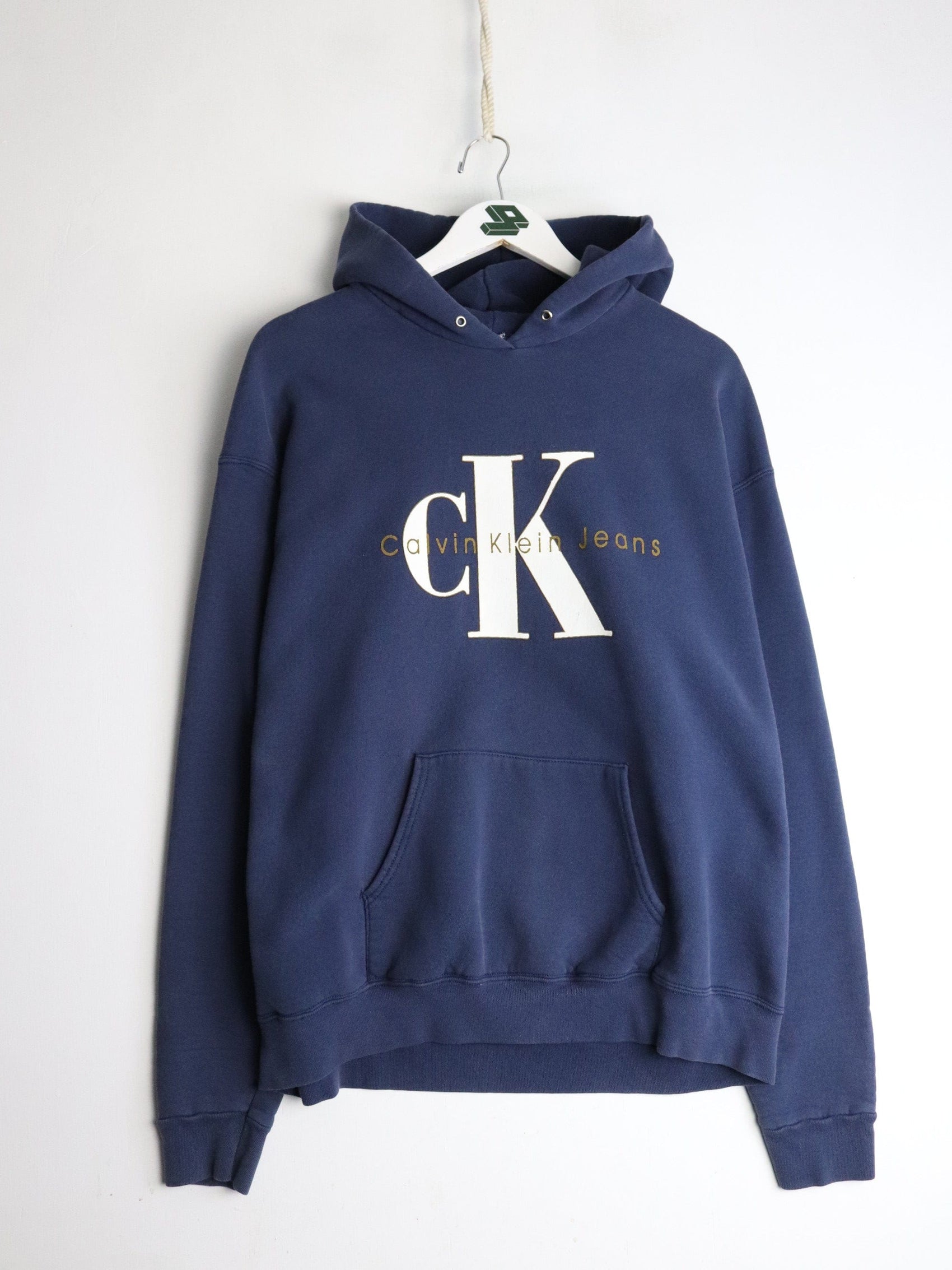 Vintage Bootleg Calvin Klein Sweatshirt Mens XL Blue Hoodie