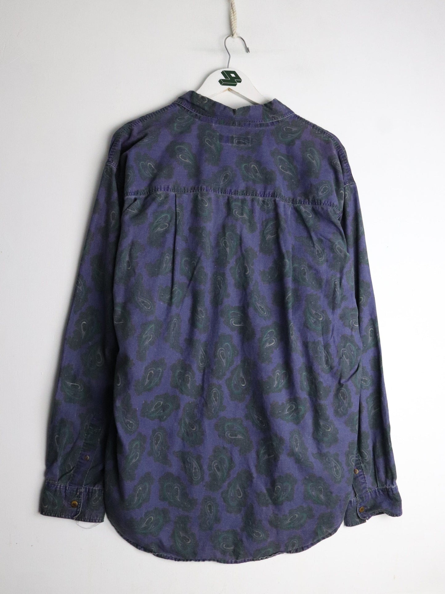 Vintage Bugle Boy Shirt Mens XL Purple Paisley Button Up from propervintagecanada
