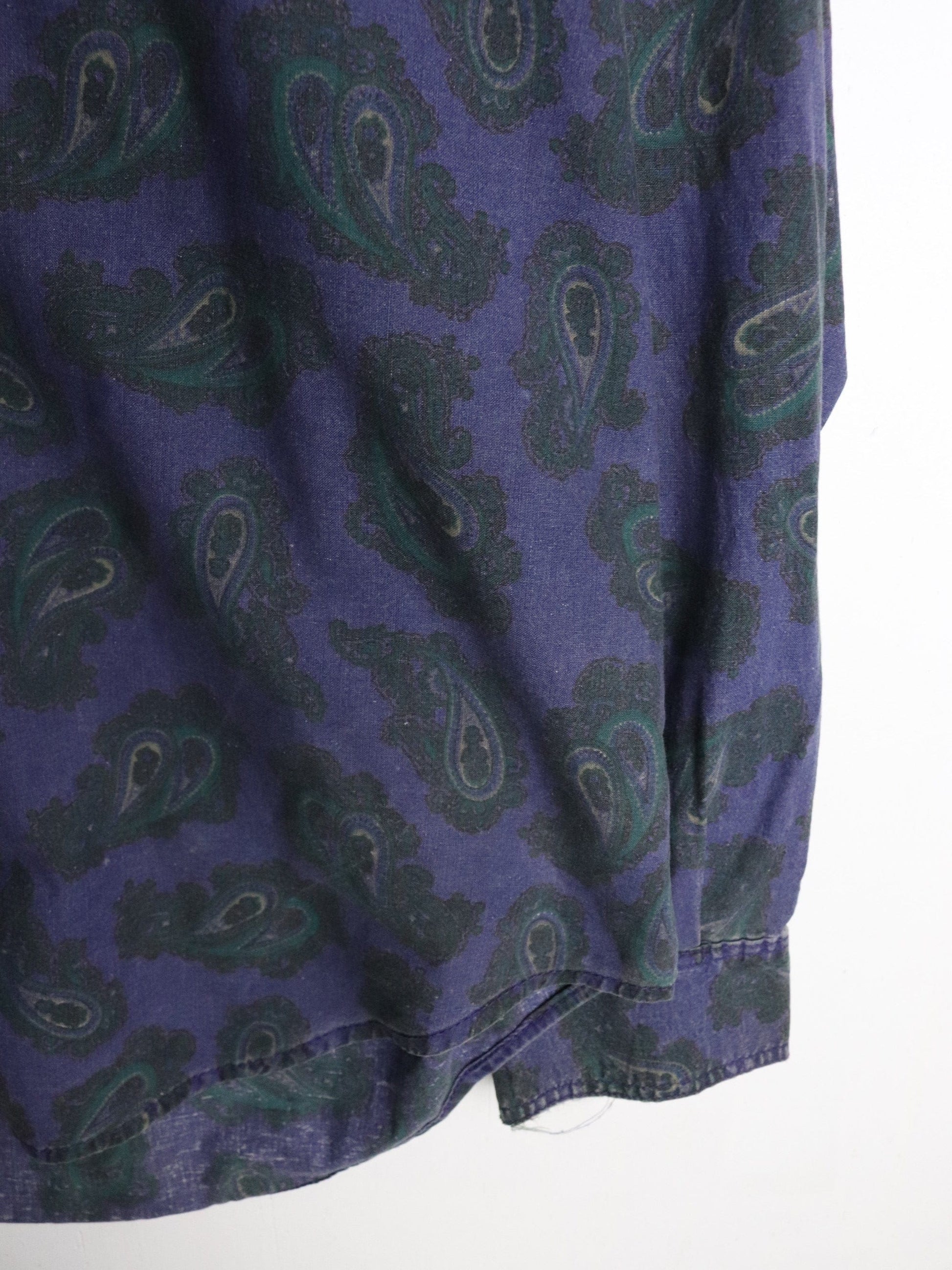 Vintage Bugle Boy Shirt Mens XL Purple Paisley Button Up from propervintagecanada