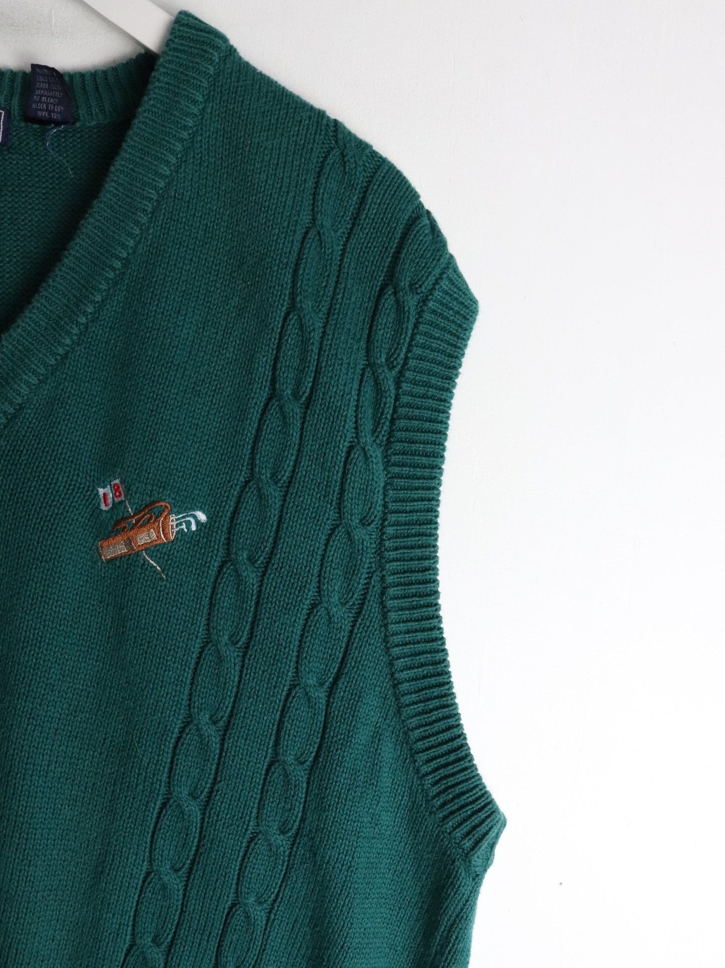 Vintage C.F. Hathaway Sweater Mens XL Green Knit Vest Golf