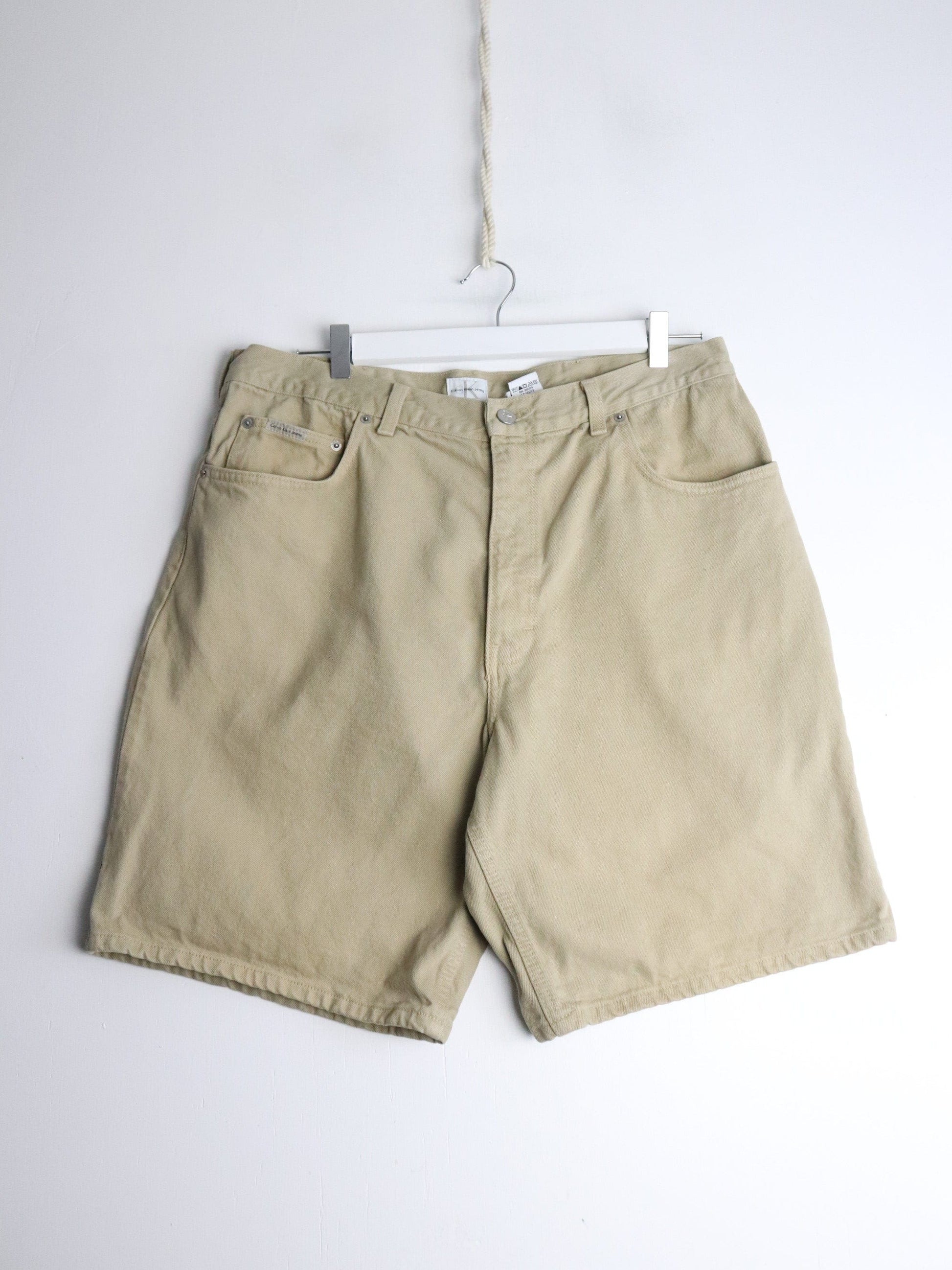 Vintage Calvin Klein Shorts Mens 36 Beige Jorts from propervintagecanada