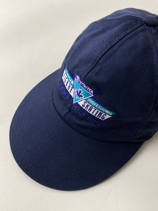 Vintage Canadian Figure Skating Championship Hat Cap Adult Clue Strapback