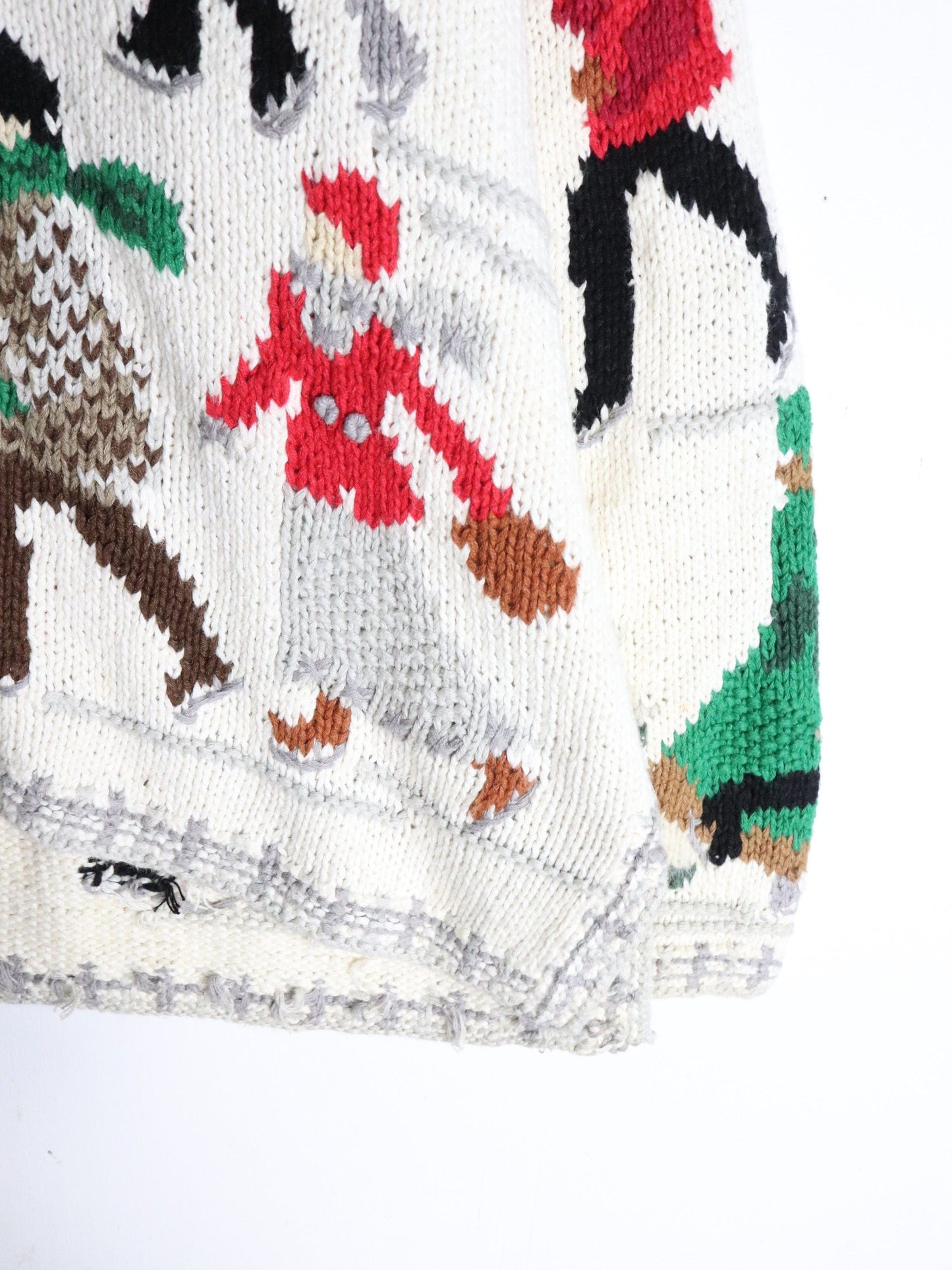 Vintage Cardigan Bay Sweater Womens 1X White Hand Knit from propervintagecanada