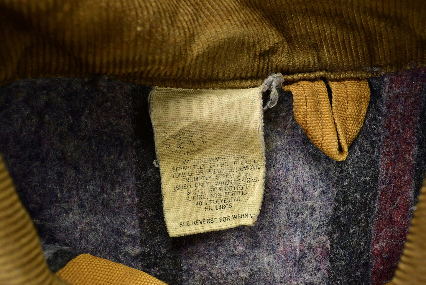 Vintage Carhartt Chore Coat Blanket Lined 1980s With Hood / Vintage Workwear / Streetwear / Made In USA / 90s / Distressed Carhartt from propervintagecanada