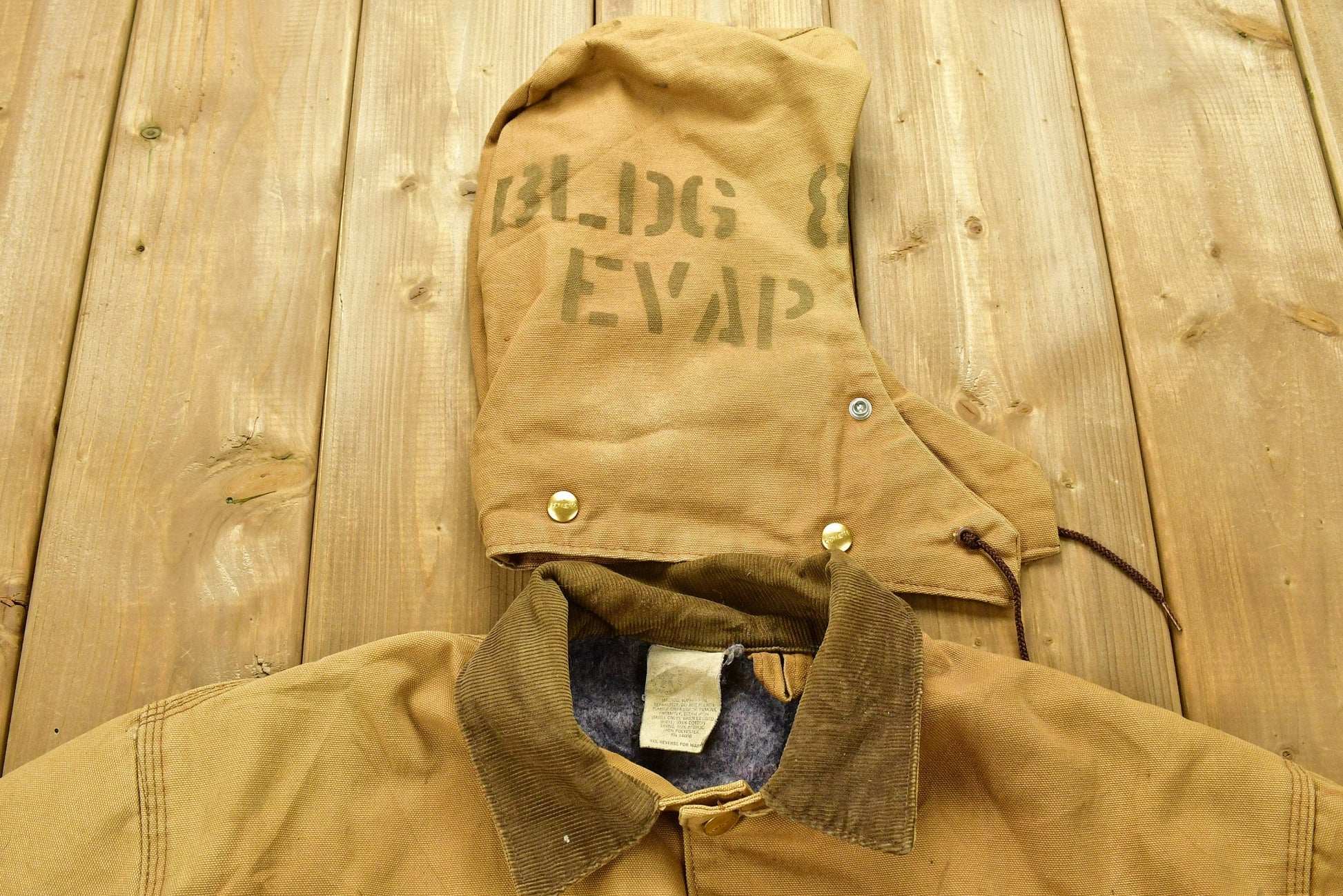Vintage Carhartt Chore Coat Blanket Lined 1980s With Hood / Vintage Workwear / Streetwear / Made In USA / 90s / Distressed Carhartt from propervintagecanada
