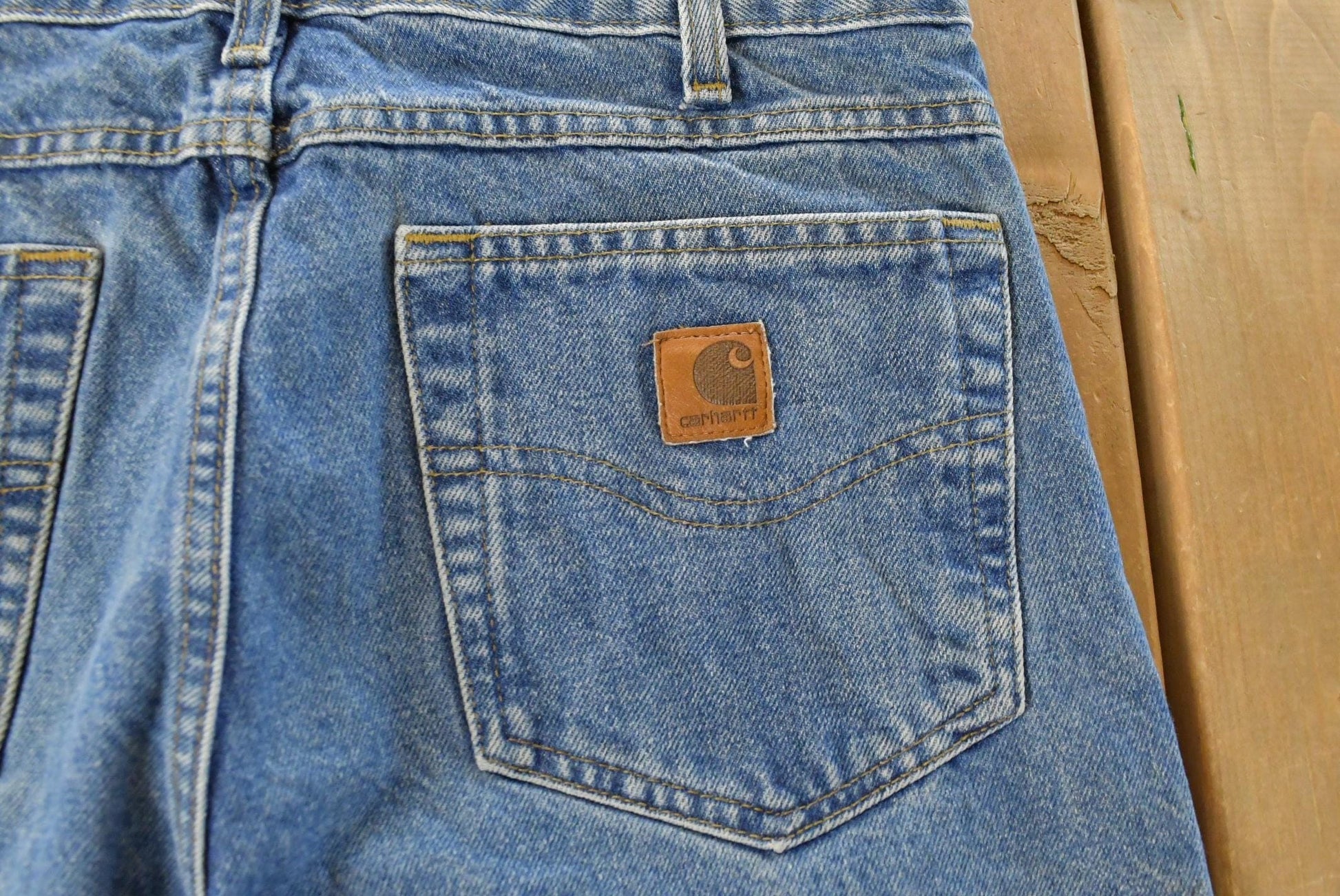 Vintage Carhartt Denim Carpenter Jeans, Men's 33x34, Distressed Y2K from propervintagecanada