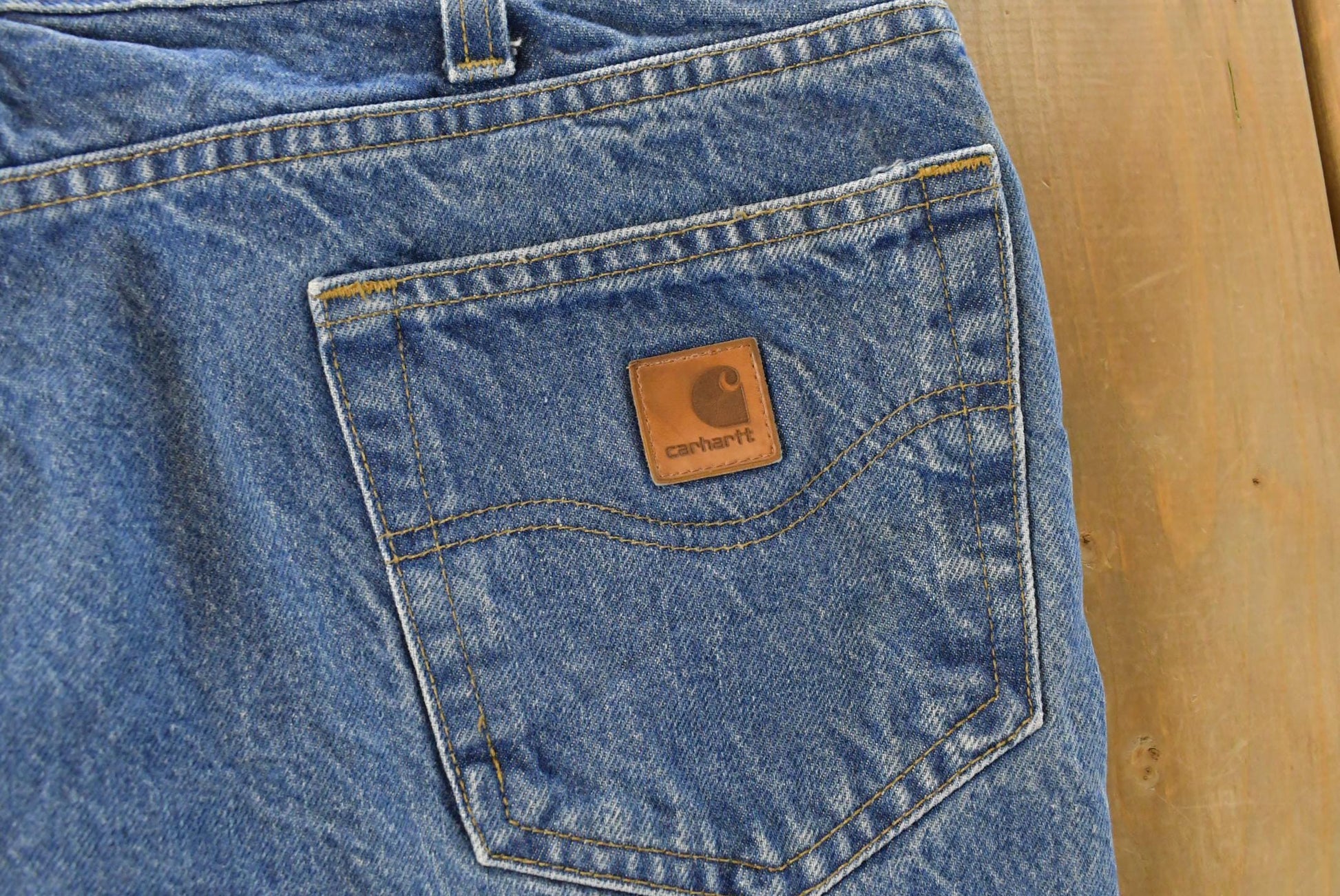 Vintage Carhartt Denim Carpenter Jeans, Men's 38x29, Distressed Y2K from propervintagecanada