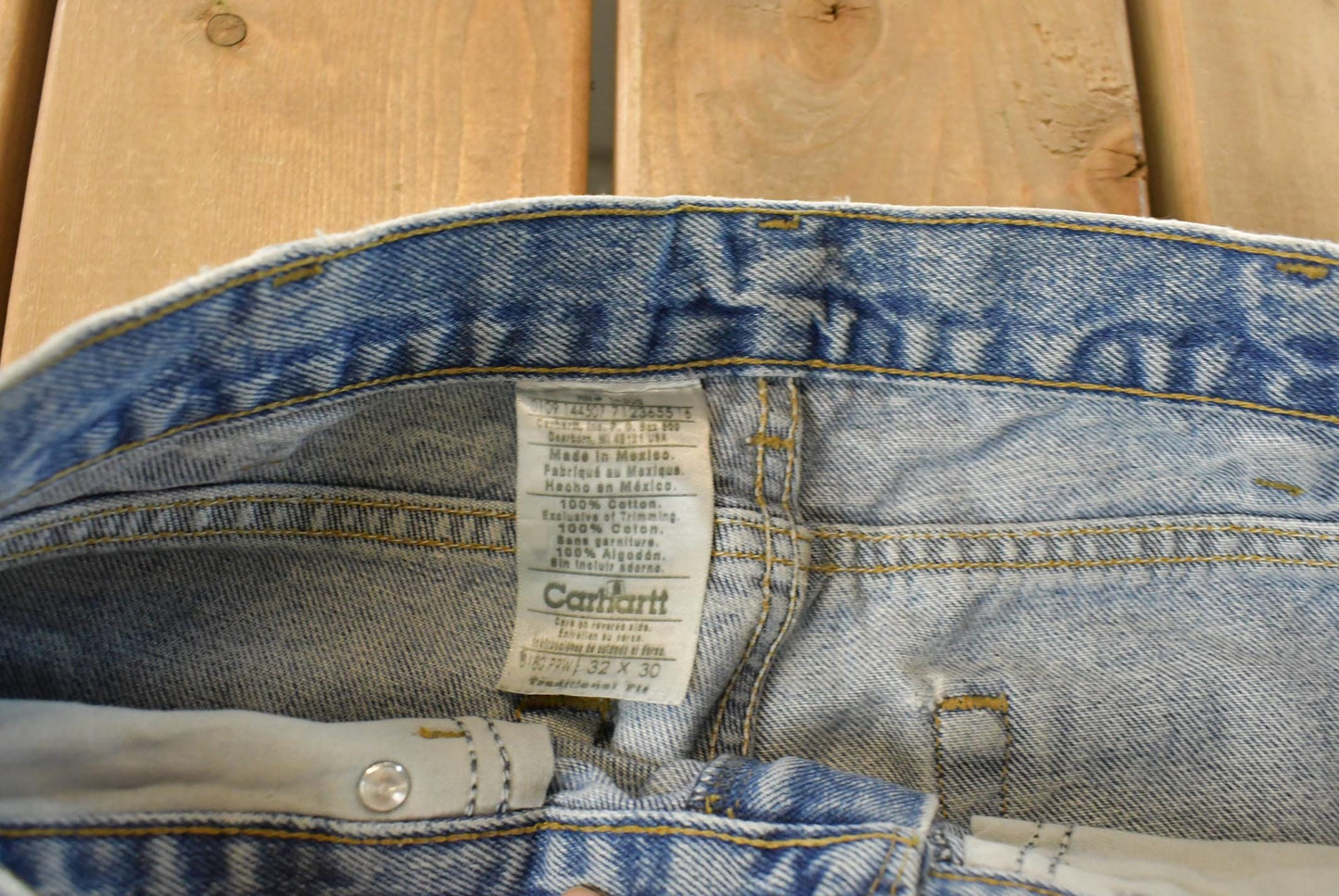 Vintage Carhartt Denim Jeans Men's 32x29, Distressed Carpenter Pants from propervintagecanada