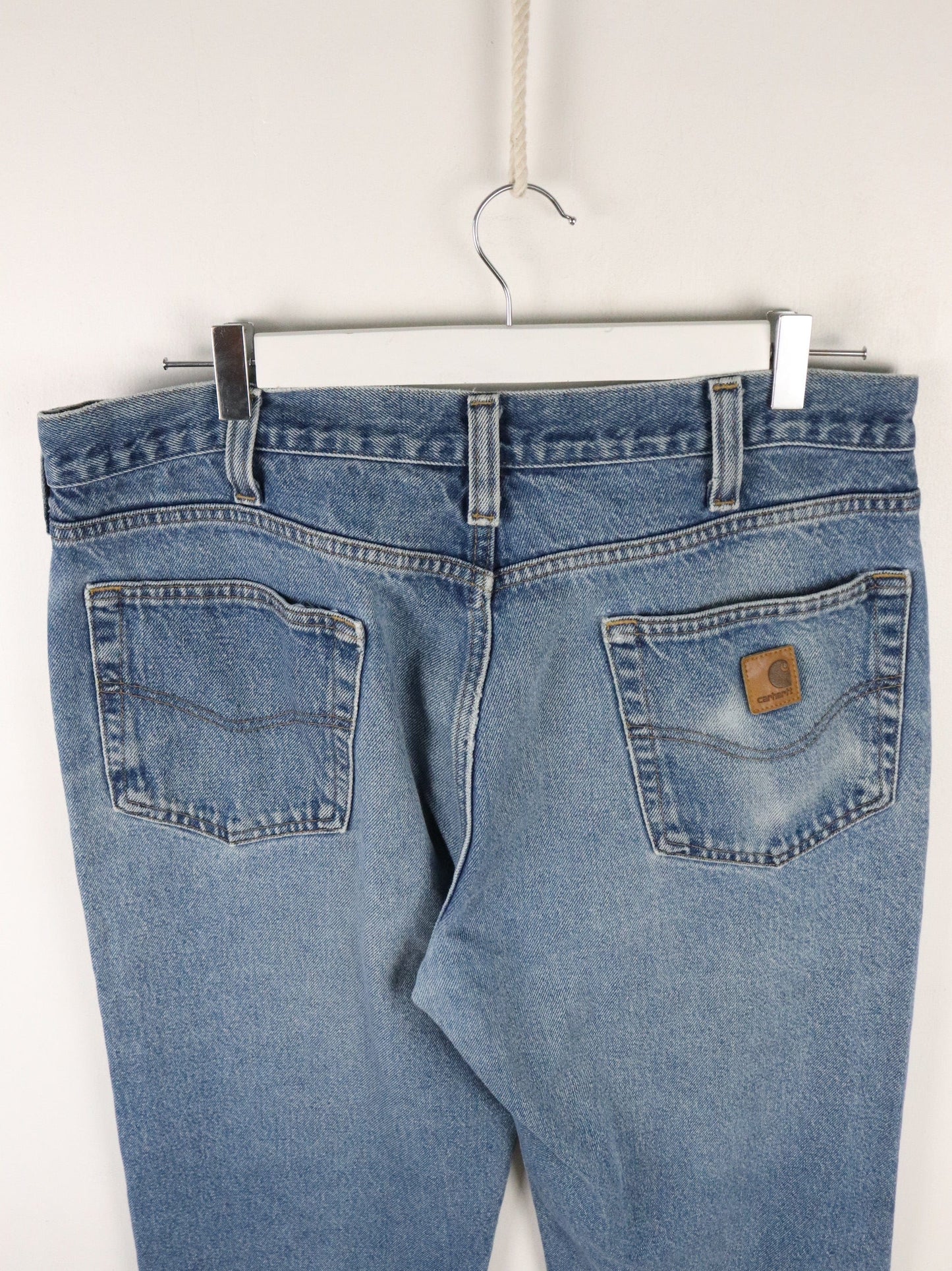 Vintage Carhartt Denim Jeans Mens 36 x 30 Blue Relaxed Fit from propervintagecanada