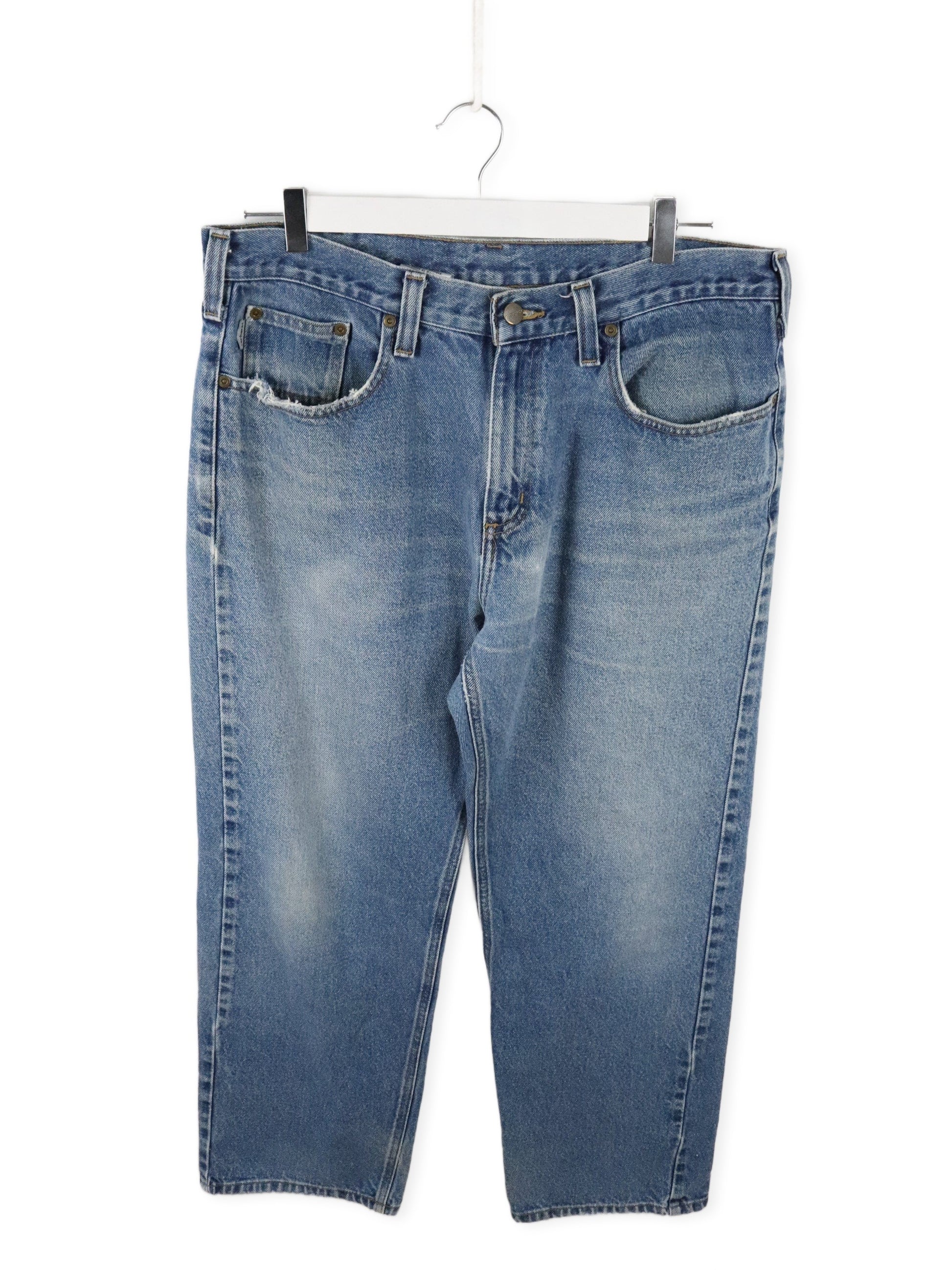 Vintage Carhartt Denim Jeans Mens 36 x 30 Blue Relaxed Fit from propervintagecanada