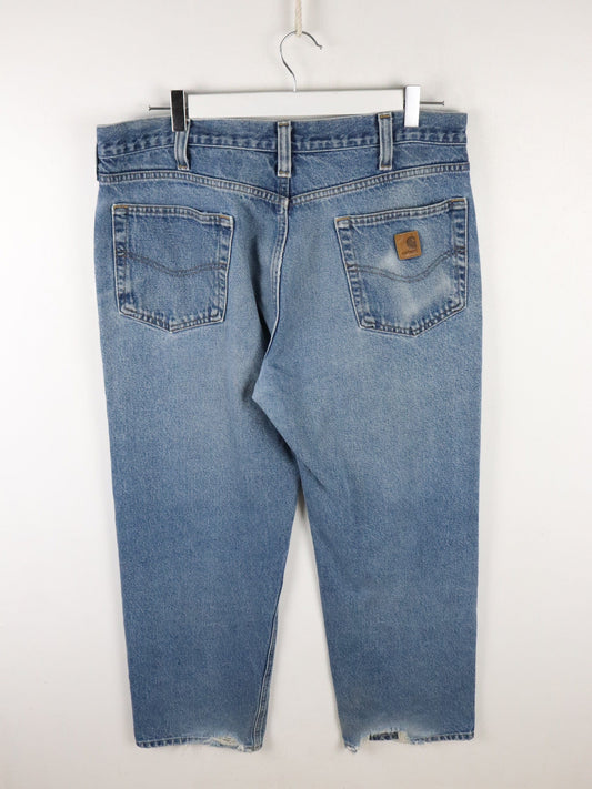 Vintage Carhartt Denim Jeans Mens 36 x 30 Blue Relaxed Fit