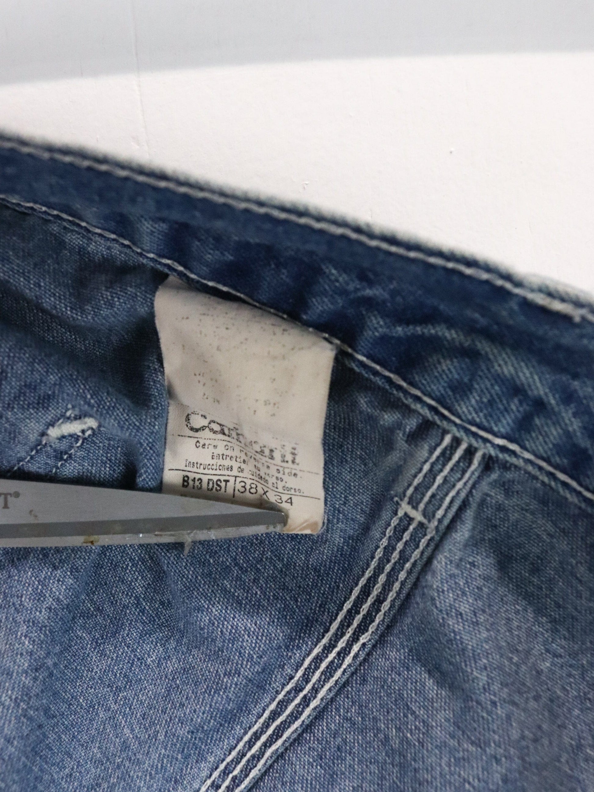 Vintage Carhartt Denim Jeans Mens 38 x 34 Blue Carpenters