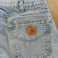Vintage Carhartt Flannel Lined Denim Jeans, Men's 33x33, Distressed Workwear from propervintagecanada