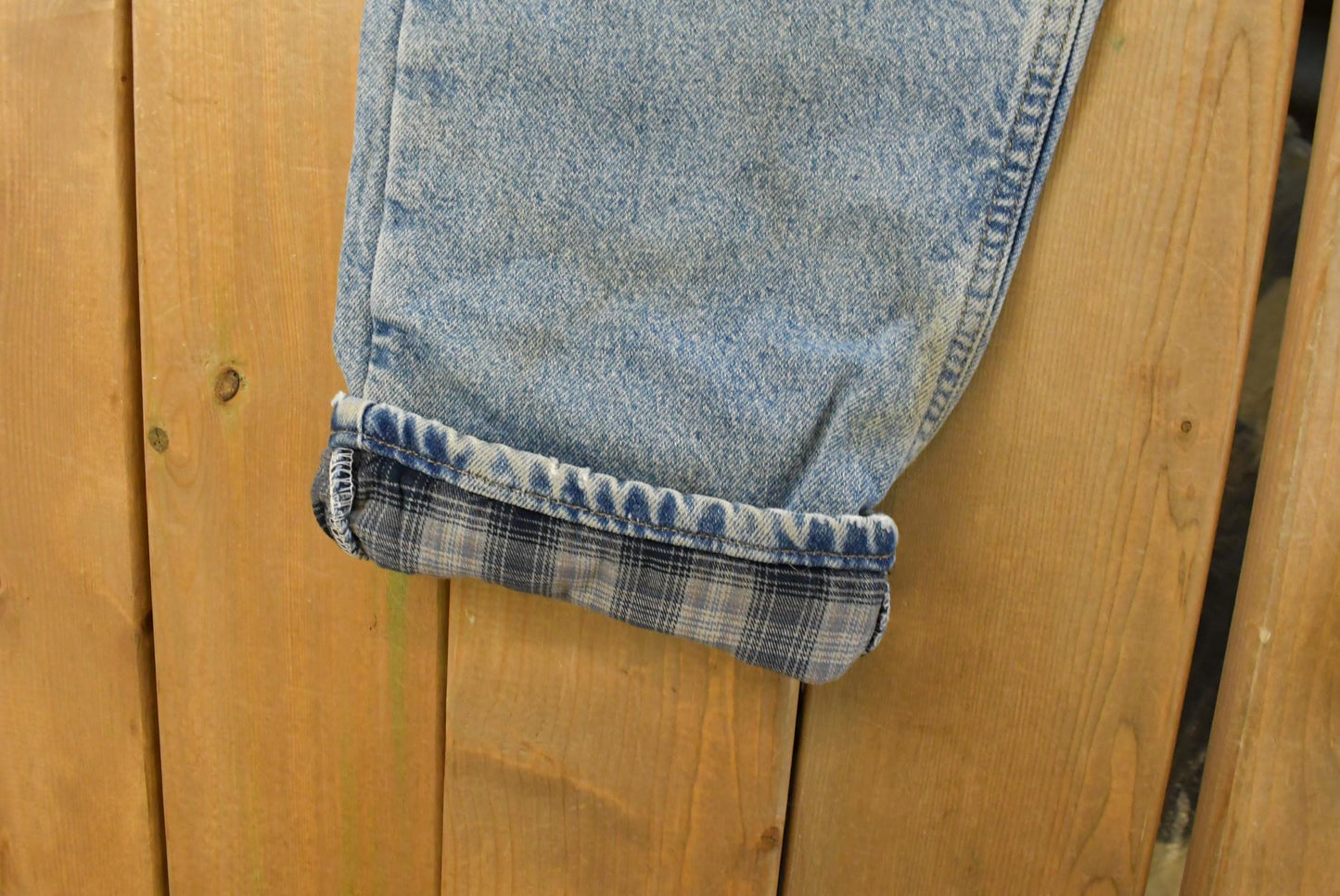 Vintage Carhartt Flannel Lined Denim Jeans, Men's 33x33, Distressed Workwear from propervintagecanada