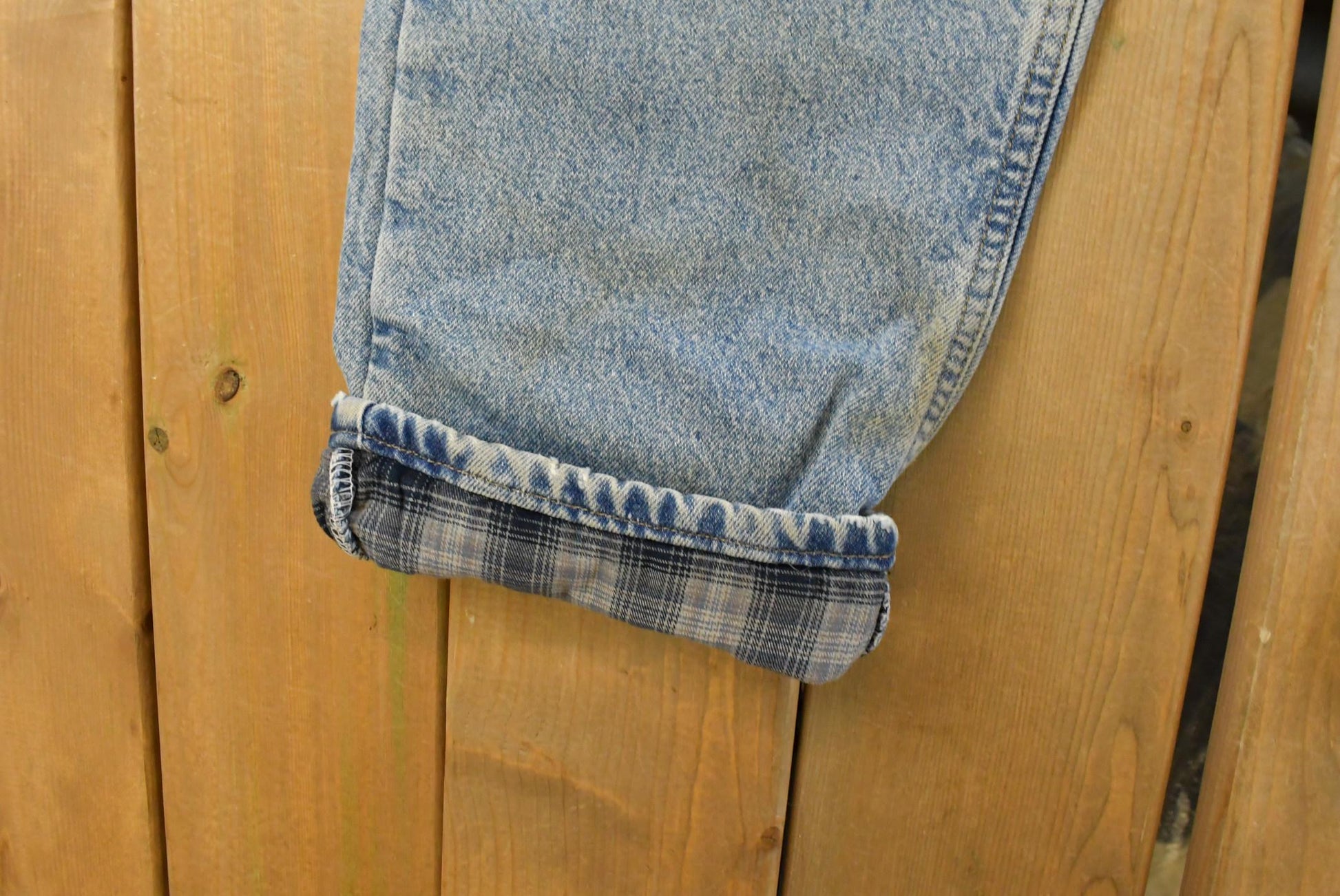 Vintage Carhartt Flannel Lined Denim Jeans, Men's 33x33, Distressed Workwear from propervintagecanada
