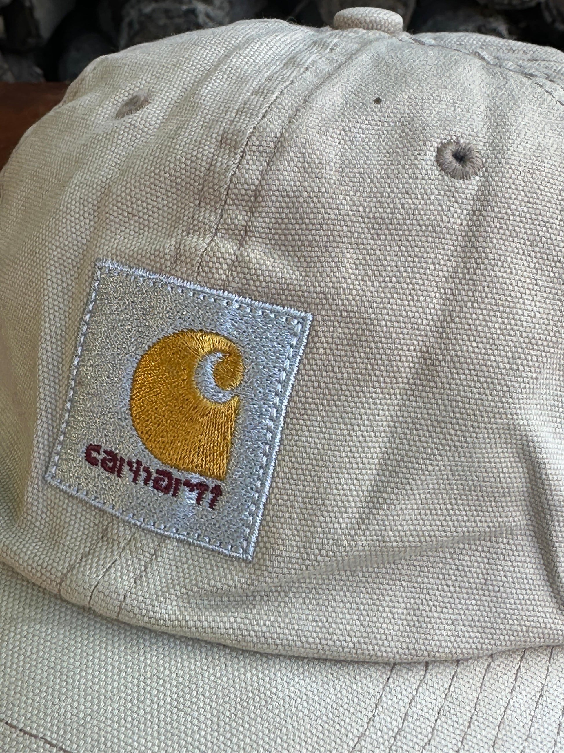 Vintage Carhartt Hat Adult M/L Beige Fitted from propervintagecanada