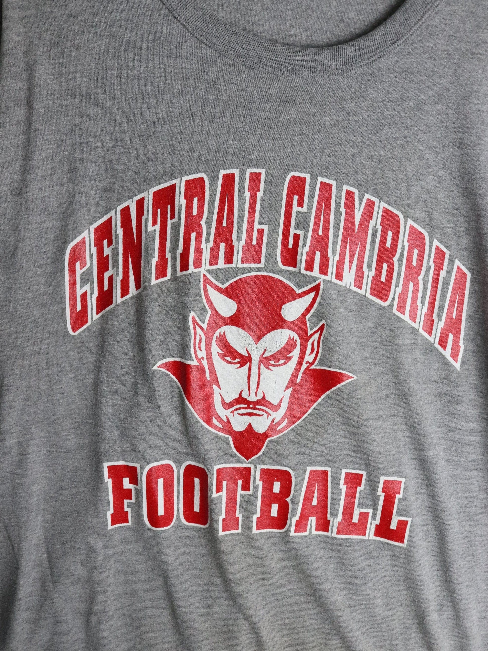 Vintage Central Cambria Football T Shirt Mens Large Grey Russell Athletic from propervintagecanada