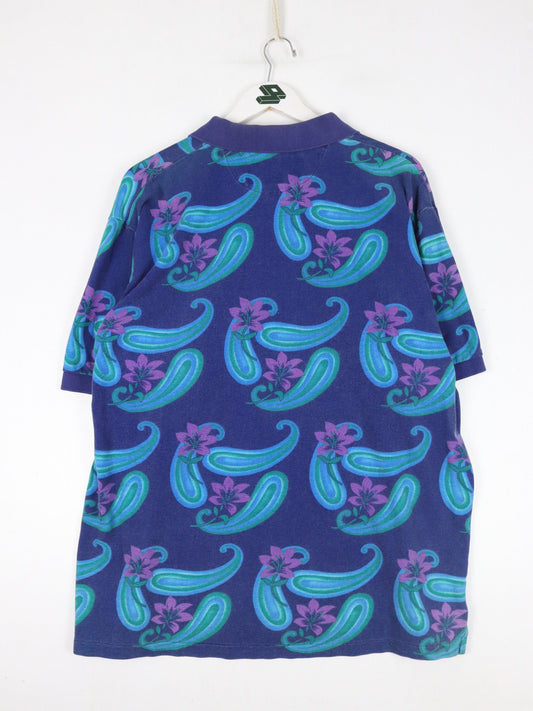 Vintage Chaps Ralph Lauren Polo Shirt Mens XL Blue Pattern from propervintagecanada