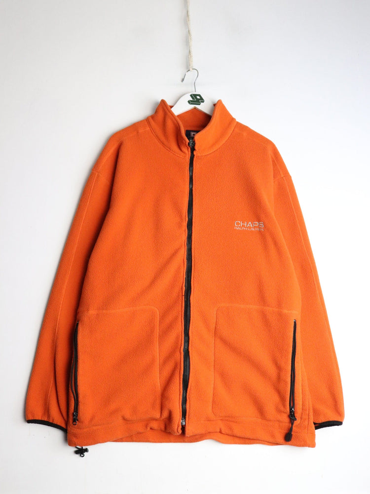 Vintage Chaps Ralph Lauren Sweater Mens Large Orange Fleece from propervintagecanada