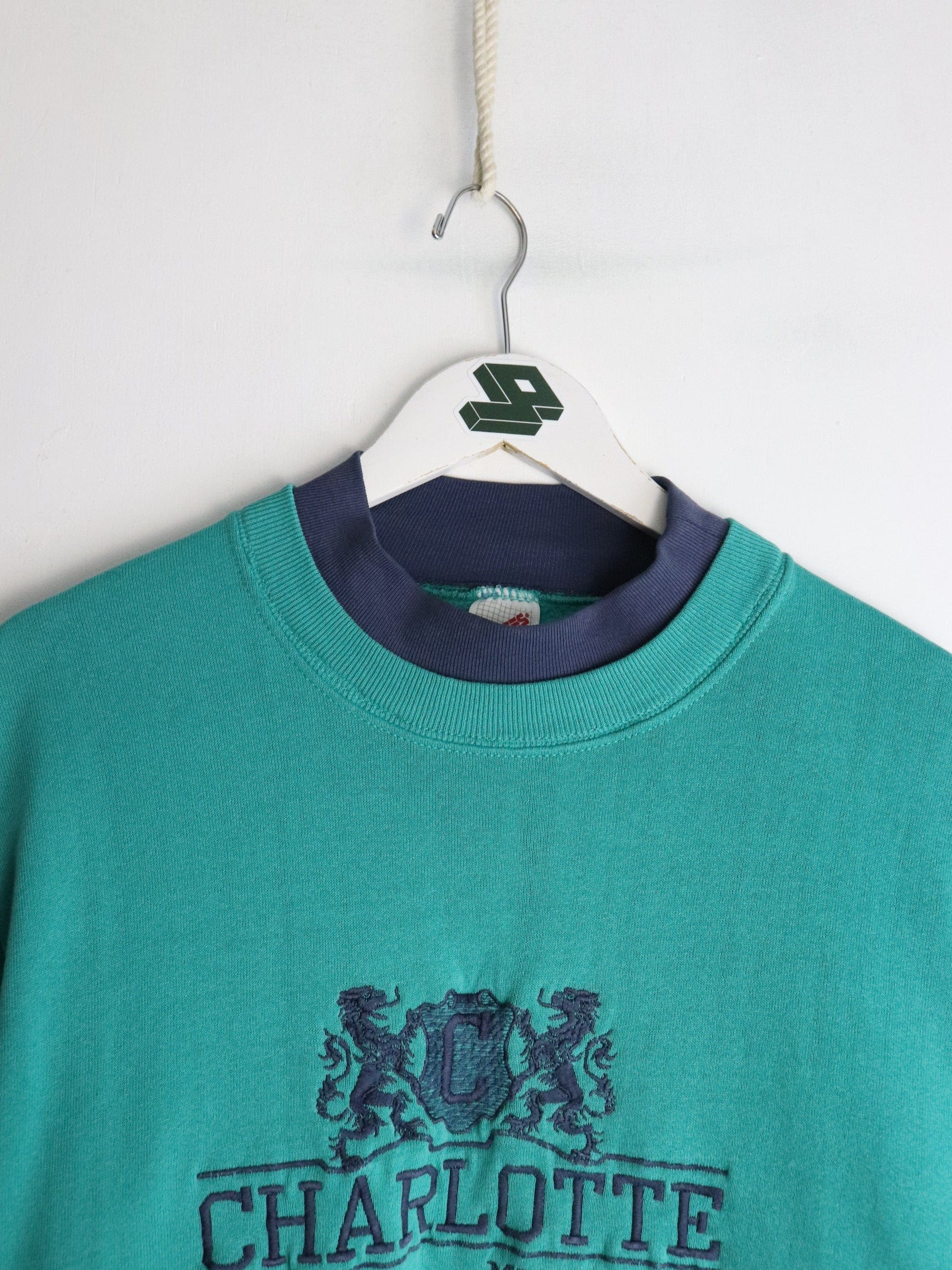 Vintage Charlotte Michigan Sweatshirt Mens Large Turquoise from propervintagecanada