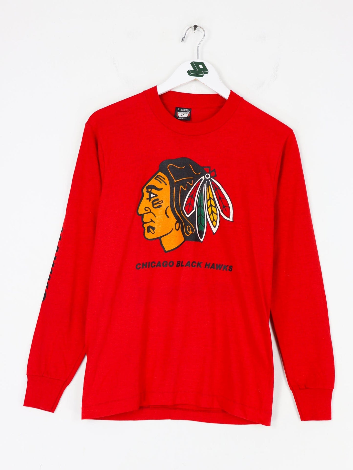 Vintage Chicago Blackhawks NHL Long Sleeve T Shirt Size Small Fits XS