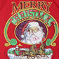 Vintage Christmas T Shirt Mens Large Red Santa 90s