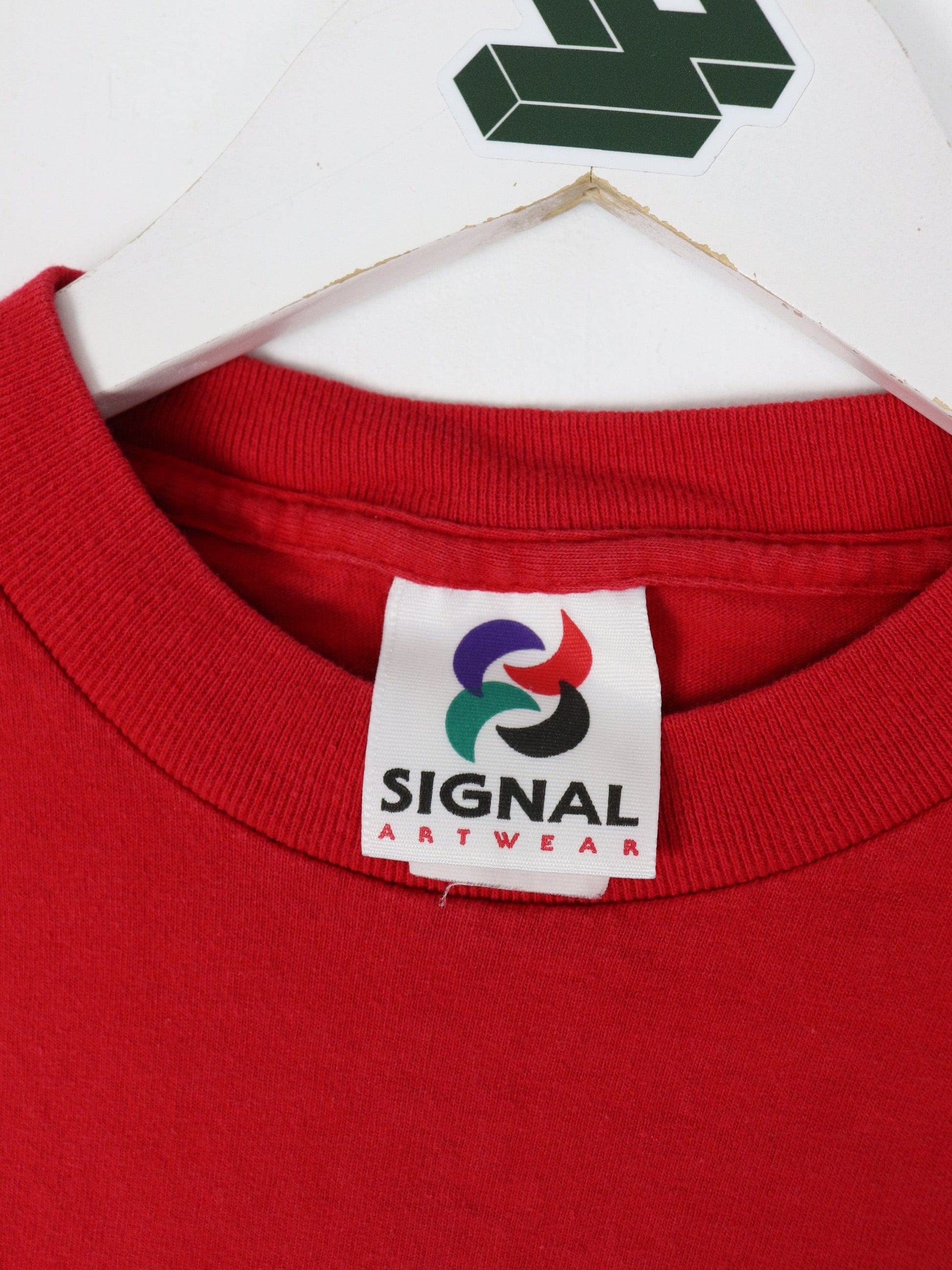 Vintage Christmas T Shirt Mens Large Red Santa 90s