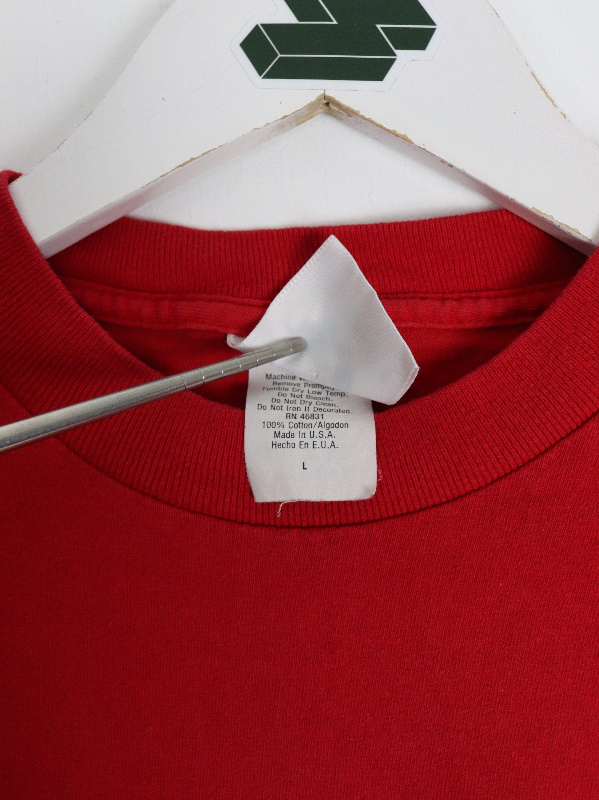 Vintage Christmas T Shirt Mens Large Red Santa 90s