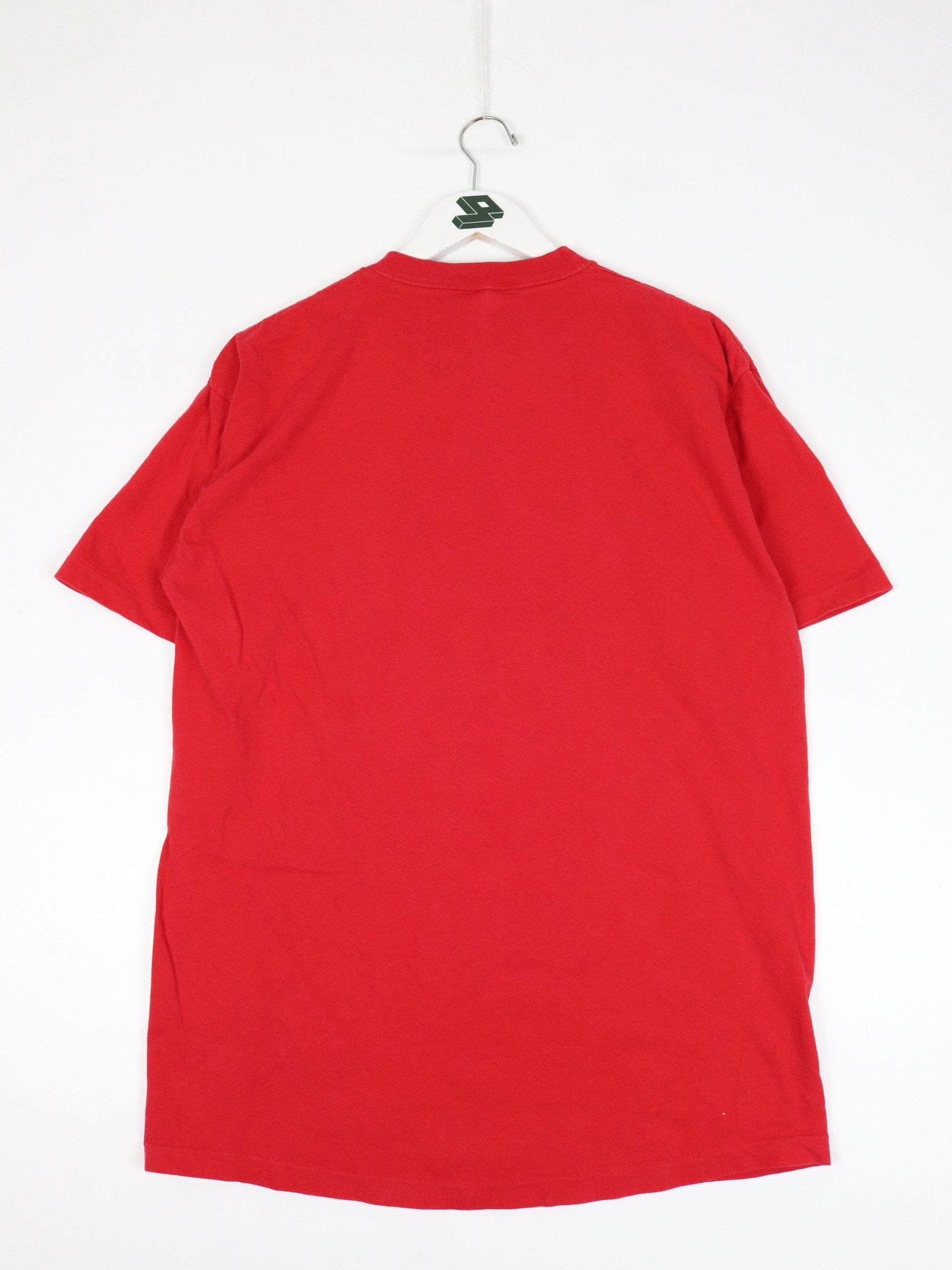 Vintage Christmas T Shirt Mens Large Red Santa 90s