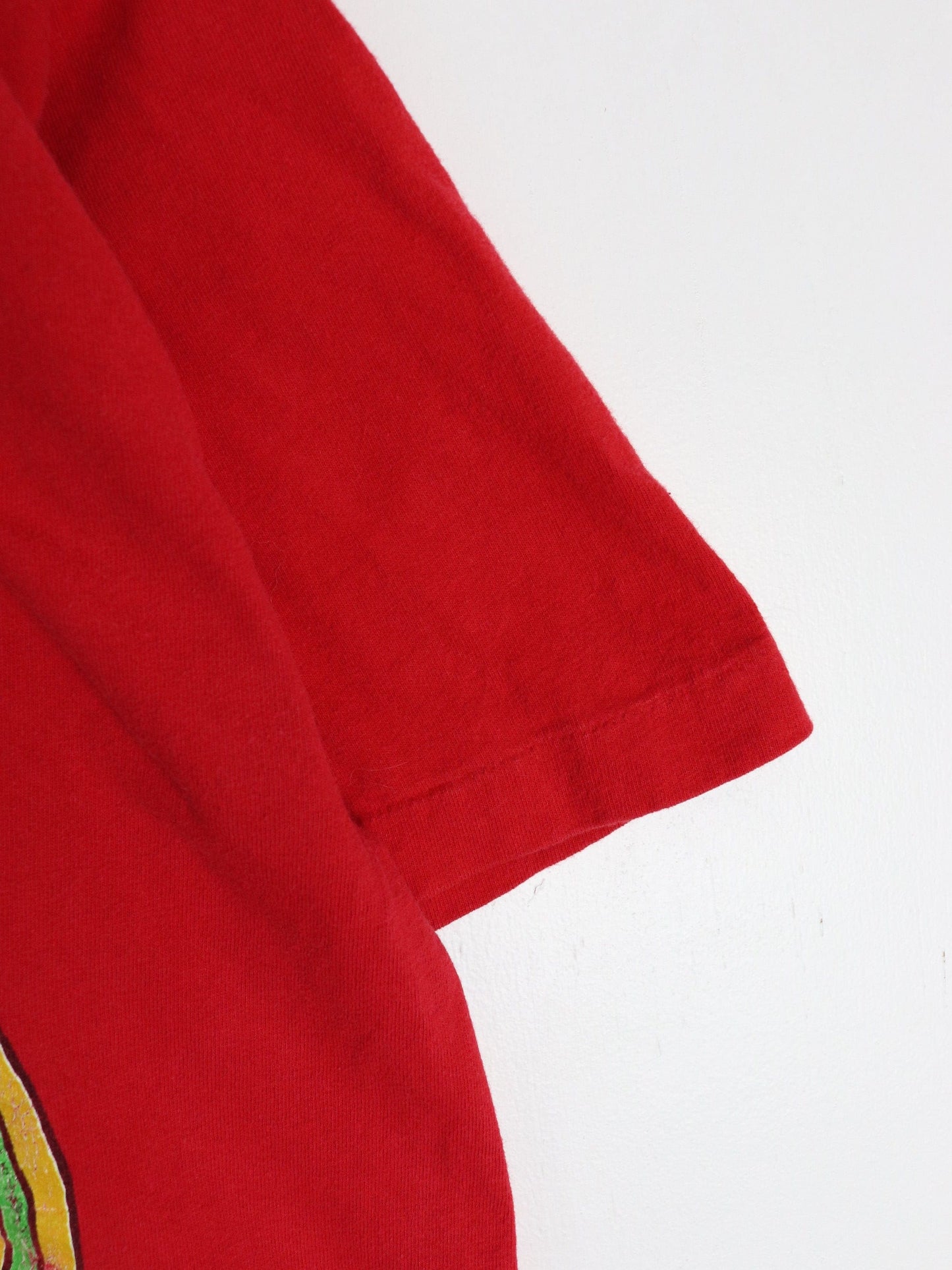 Vintage Christmas T Shirt Mens Large Red Santa 90s