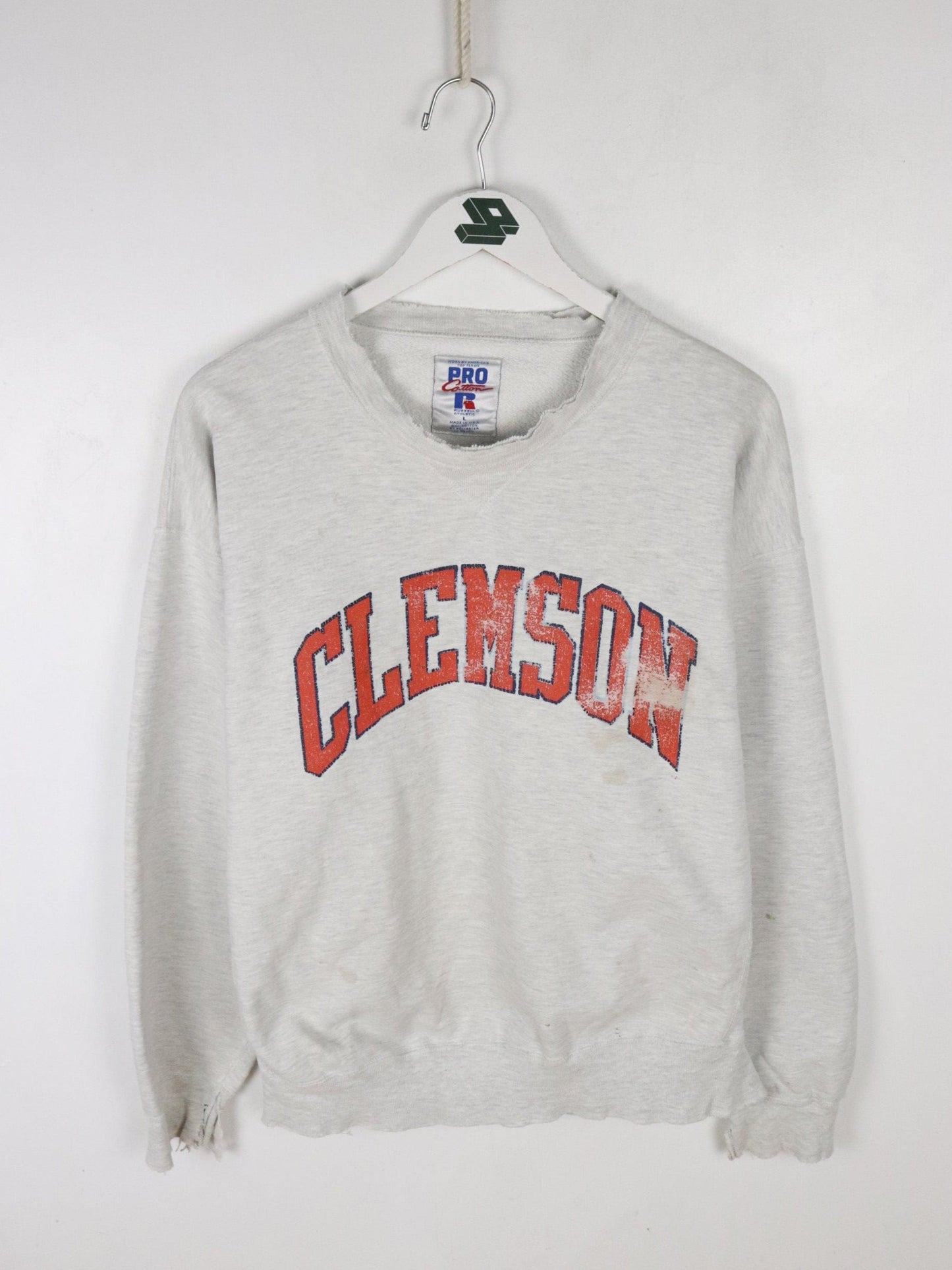 Vintage Clemson University Sweatshirt Mens Large Grey from propervintagecanada