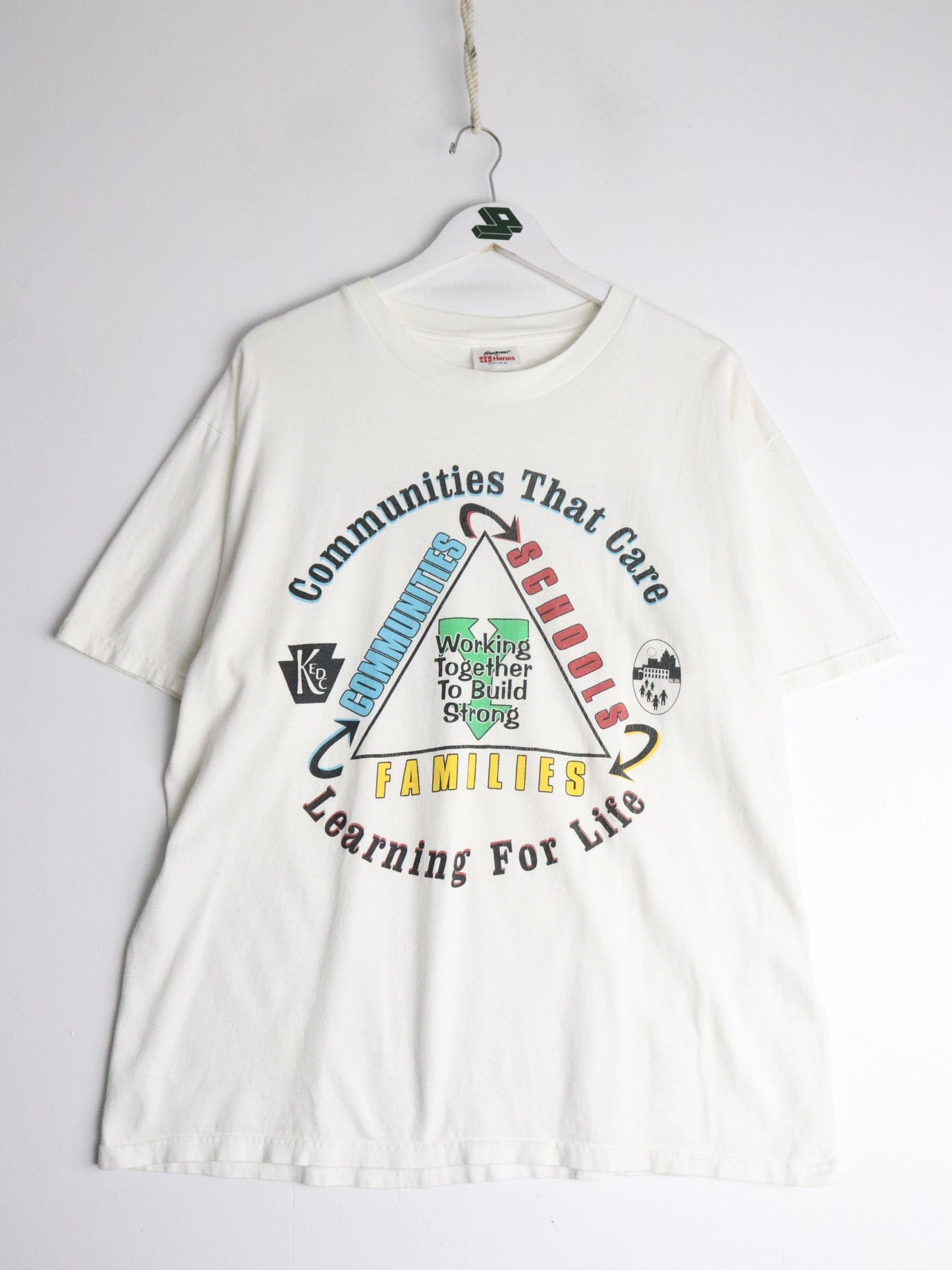Vintage Communities That Care T Shirt Mens Large White 90s from propervintagecanada