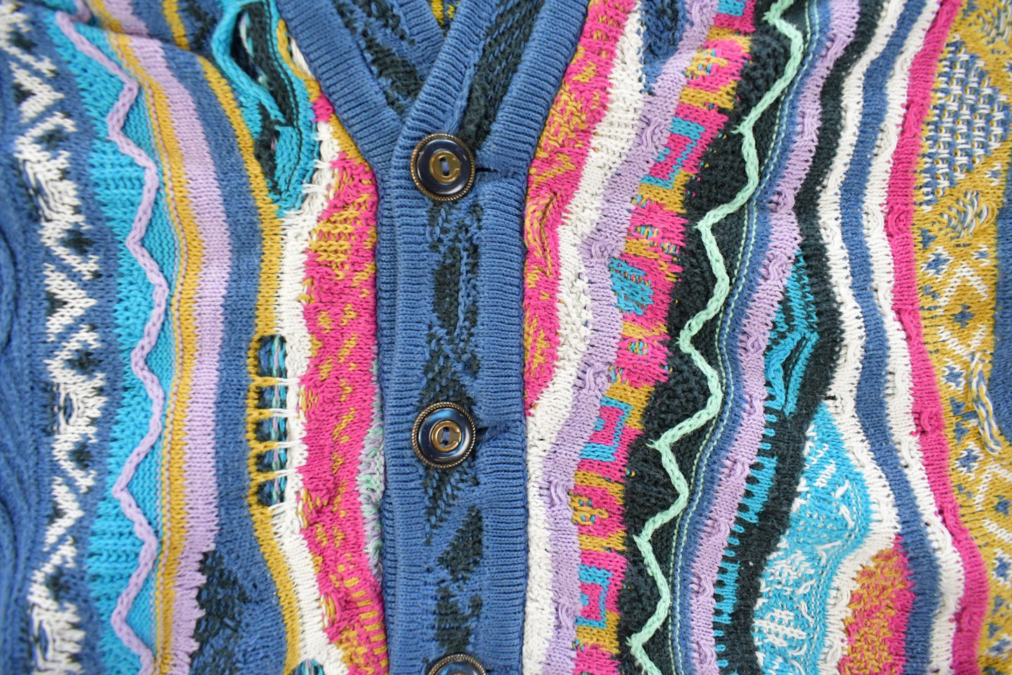 Vintage Coogi Australia 3D Cable Knit Cardigan Sweater Men's Small from propervintagecanada