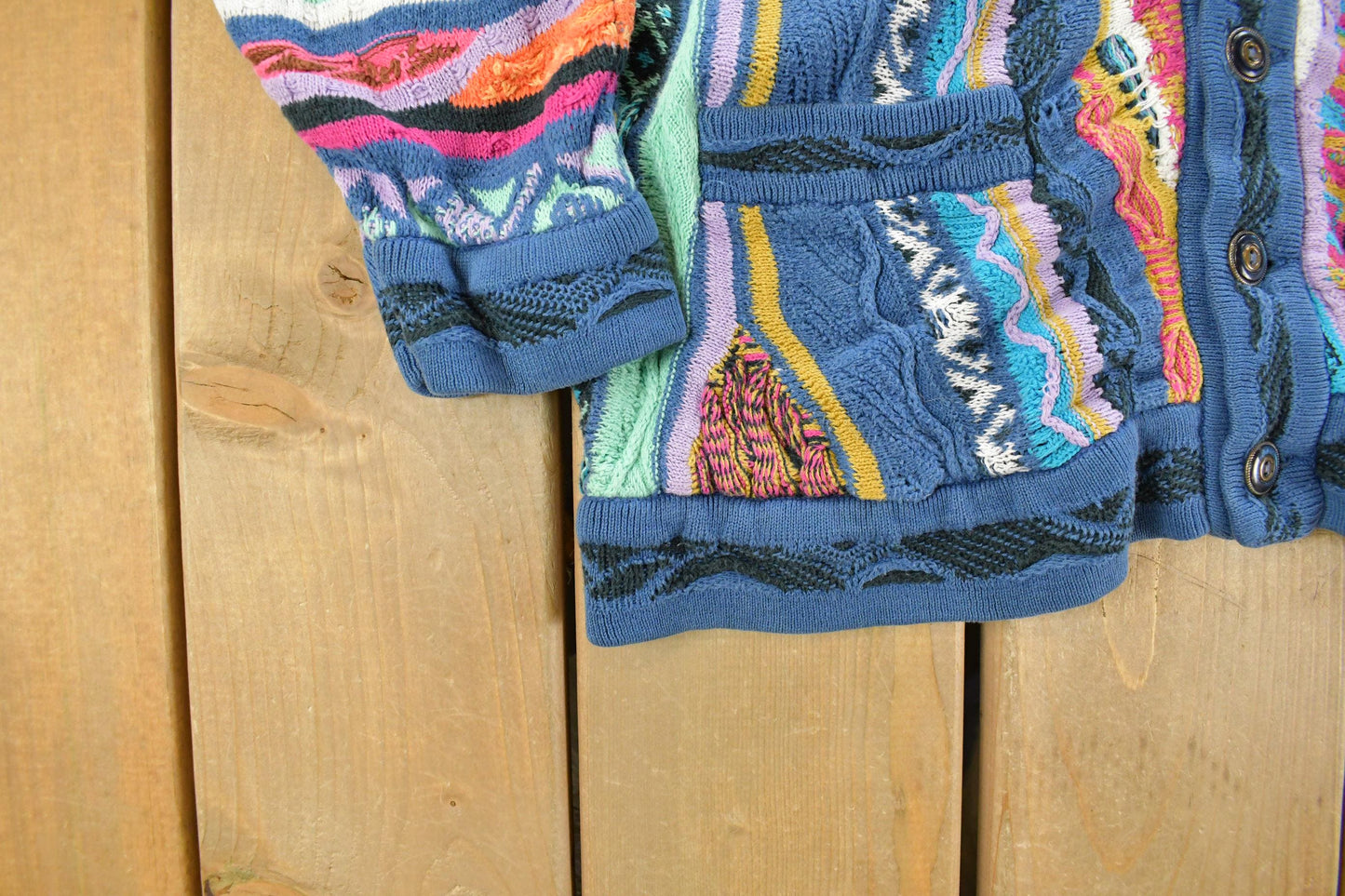 Vintage Coogi Australia 3D Cable Knit Cardigan Sweater Men's Small from propervintagecanada
