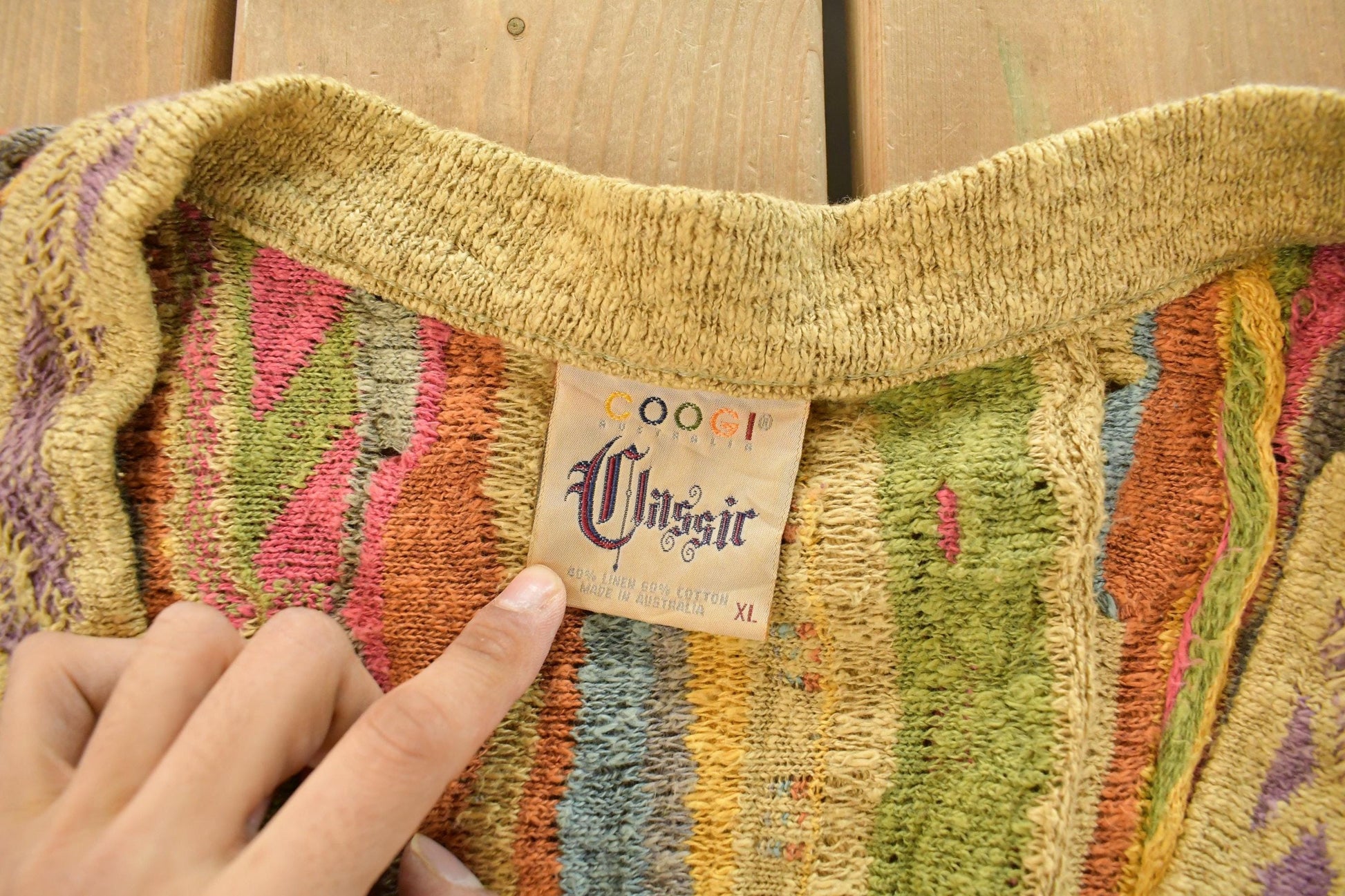 Vintage Coogi Australia 3D Cable Knit Cardigan Sweater Men's XL from propervintagecanada