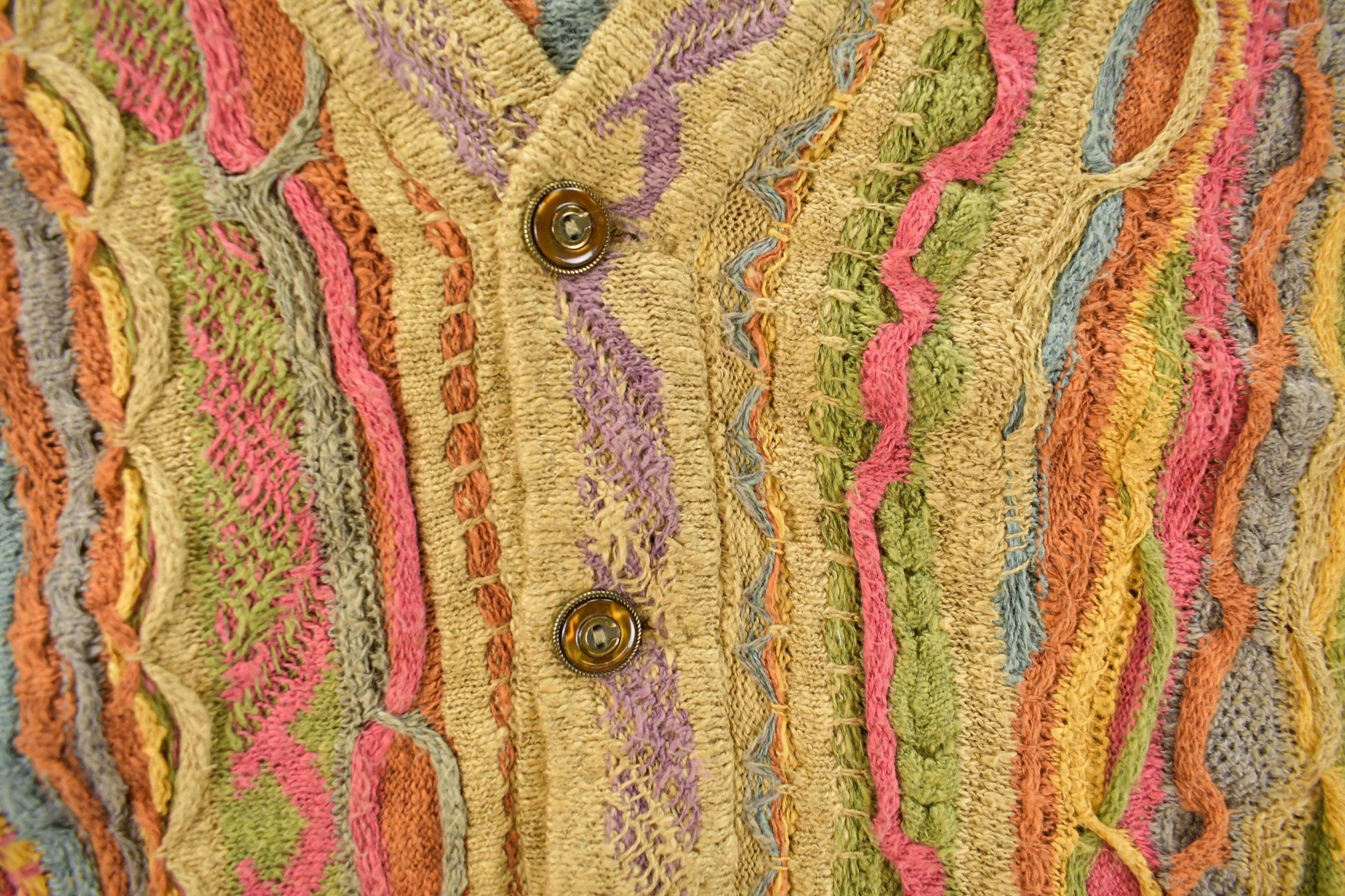 Vintage Coogi Australia 3D Cable Knit Cardigan Sweater Men's XL from propervintagecanada