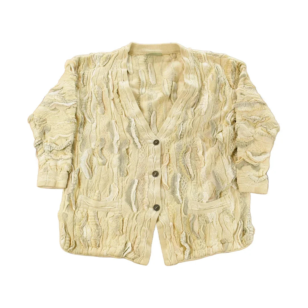 Vintage Coogi Australia 3D Cable Knit Cardigan Sweater Women's Medium from propervintagecanada