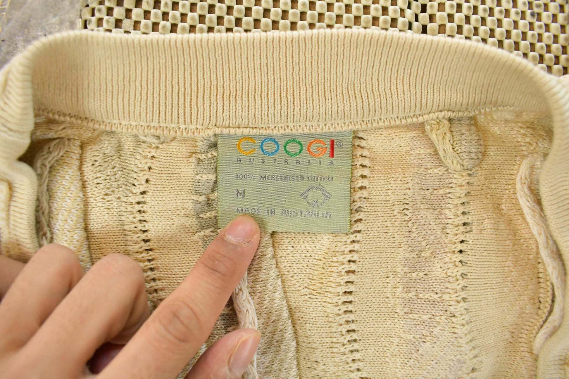 Vintage Coogi Australia 3D Cable Knit Cardigan Sweater Women's Medium from propervintagecanada