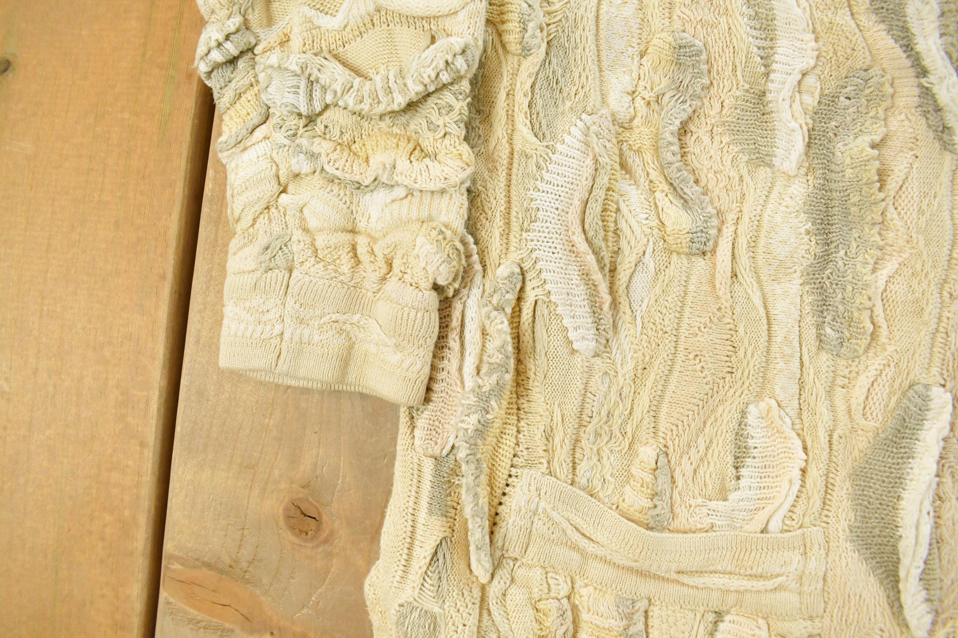 Vintage Coogi Australia 3D Cable Knit Cardigan Sweater Women's Medium from propervintagecanada