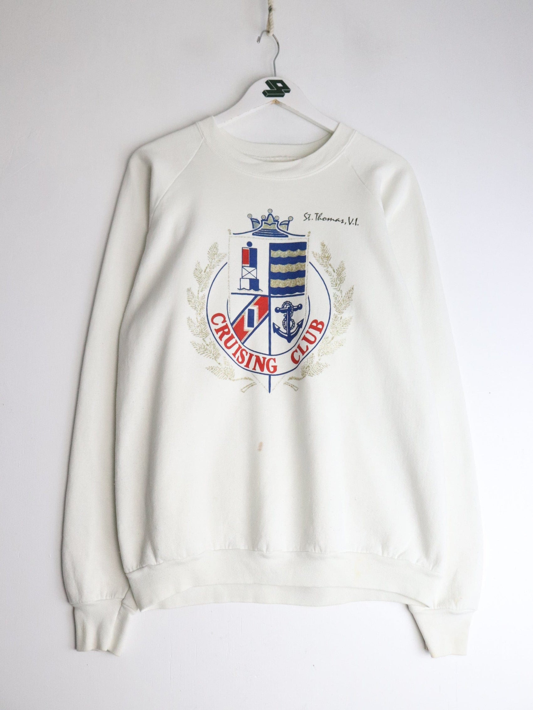 Vintage Cruising Club Sweatshirt Mens Large White