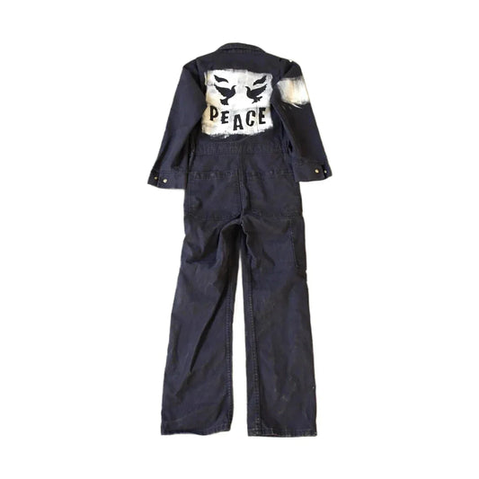 Vintage Custom Handmade Dove Peace Coveralls Jumpsuit Size 28R from propervintagecanada