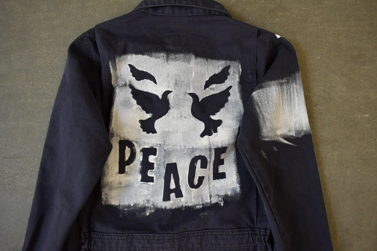 Vintage Custom Handmade Dove Peace Coveralls Jumpsuit Size 28R from propervintagecanada