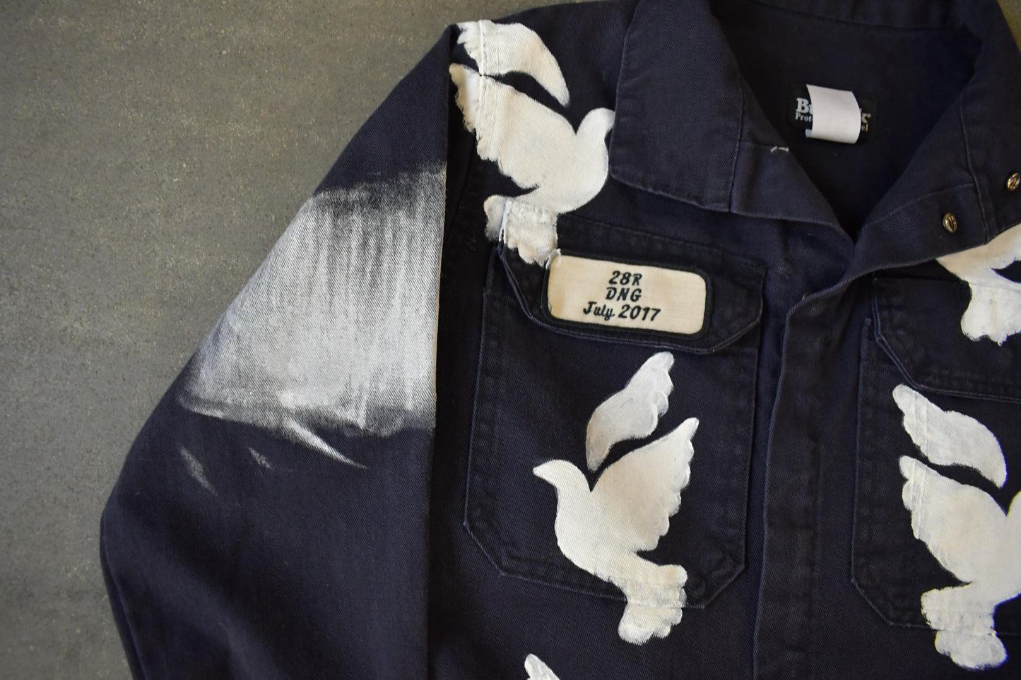 Vintage Custom Handmade Dove Peace Coveralls Jumpsuit Size 28R from propervintagecanada