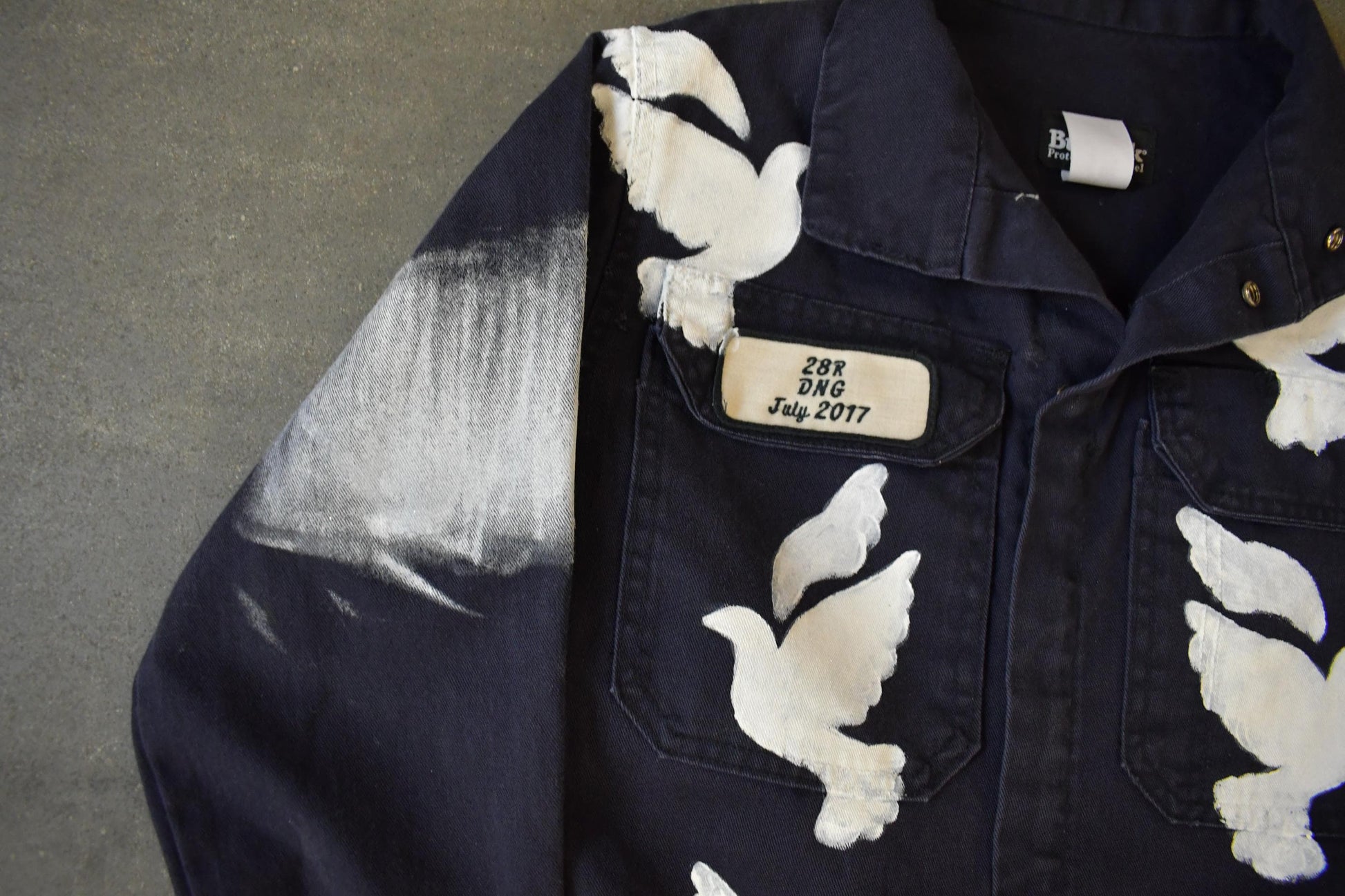 Vintage Custom Handmade Dove Peace Coveralls Jumpsuit Size 28R from propervintagecanada