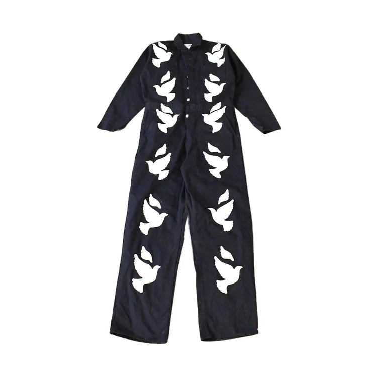 Vintage Custom Handmade Dove Peace Coveralls Jumpsuit Size 40T from propervintagecanada